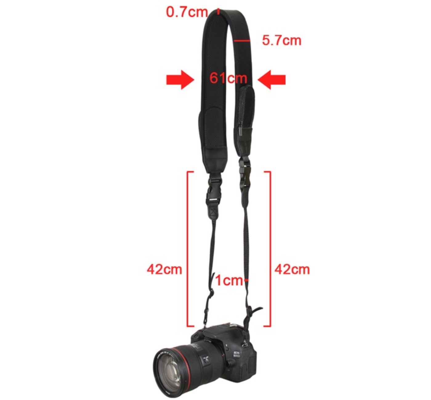 Neopren-Kameragurt verstellbar für DSLR & spiegellose Kameras mit Reißverschlusstaschen Neopren-Kameragurt verstellbar für DSLR & spiegellose Kameras mit Reißverschlusstaschen
