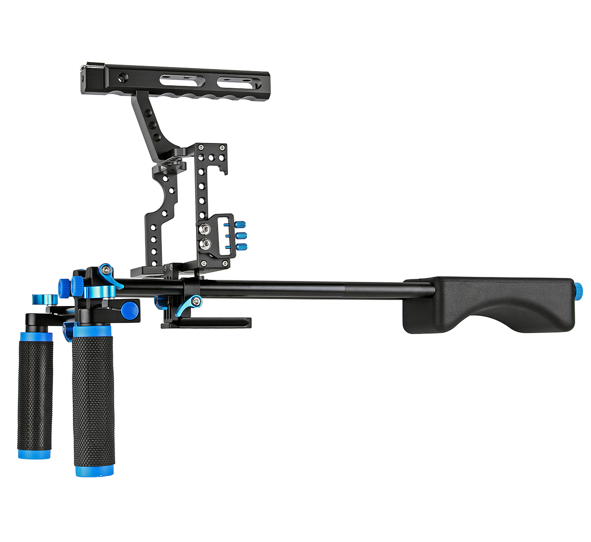 ayex Schulterstativ Kamera Cage Rig Set für Sony A7, A7II, A7R, A7RII, A7S, A7SII und Panasonic Lumix DMC-GH4 - Cage C5 Set ayex Schulterstativ Kamera Cage Rig Set für Sony A7, A7II, A7R, A7RII, A7S, A7SII und Panasonic Lumix DMC-GH4 - Cage C5 Set
