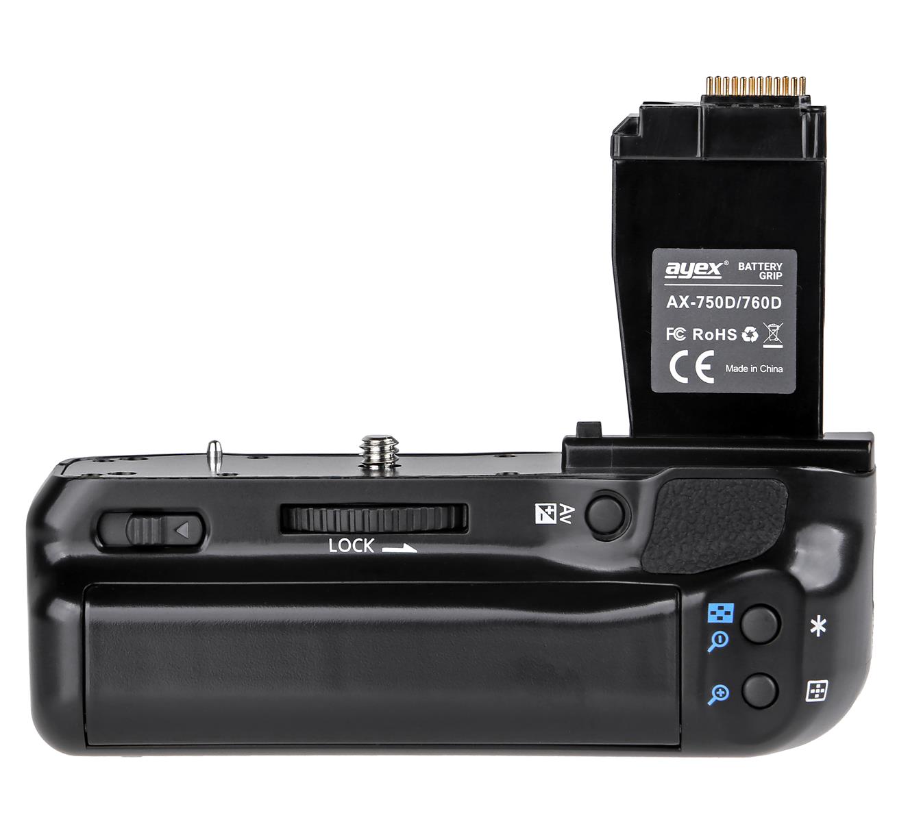 ayex battery grip for Canon EOS 760D, 750D, IX8, T6S, T6I (similar to BG-E18) ayex battery grip for Canon EOS 760D, 750D, IX8, T6S, T6I (similar to BG-E18)