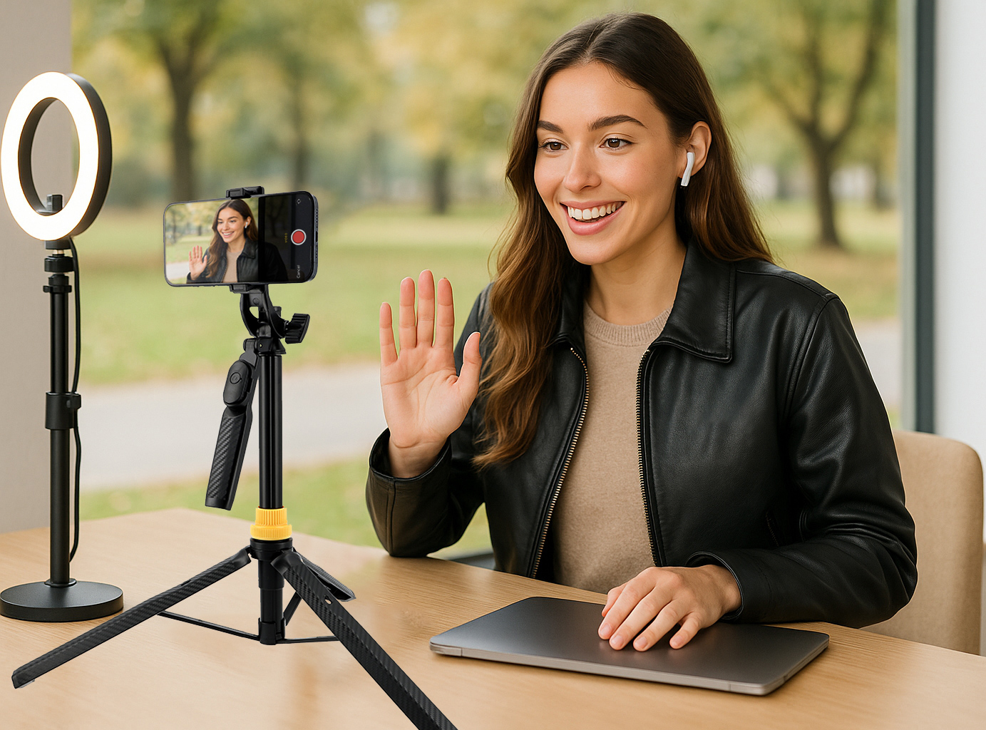 Selfie-Stick-Stativ mit Bluetooth-Fernbedienung & Handyhalterung – ausziehbar bis 170 cm Selfie-Stick-Stativ mit Bluetooth-Fernbedienung & Handyhalterung – ausziehbar bis 170 cm