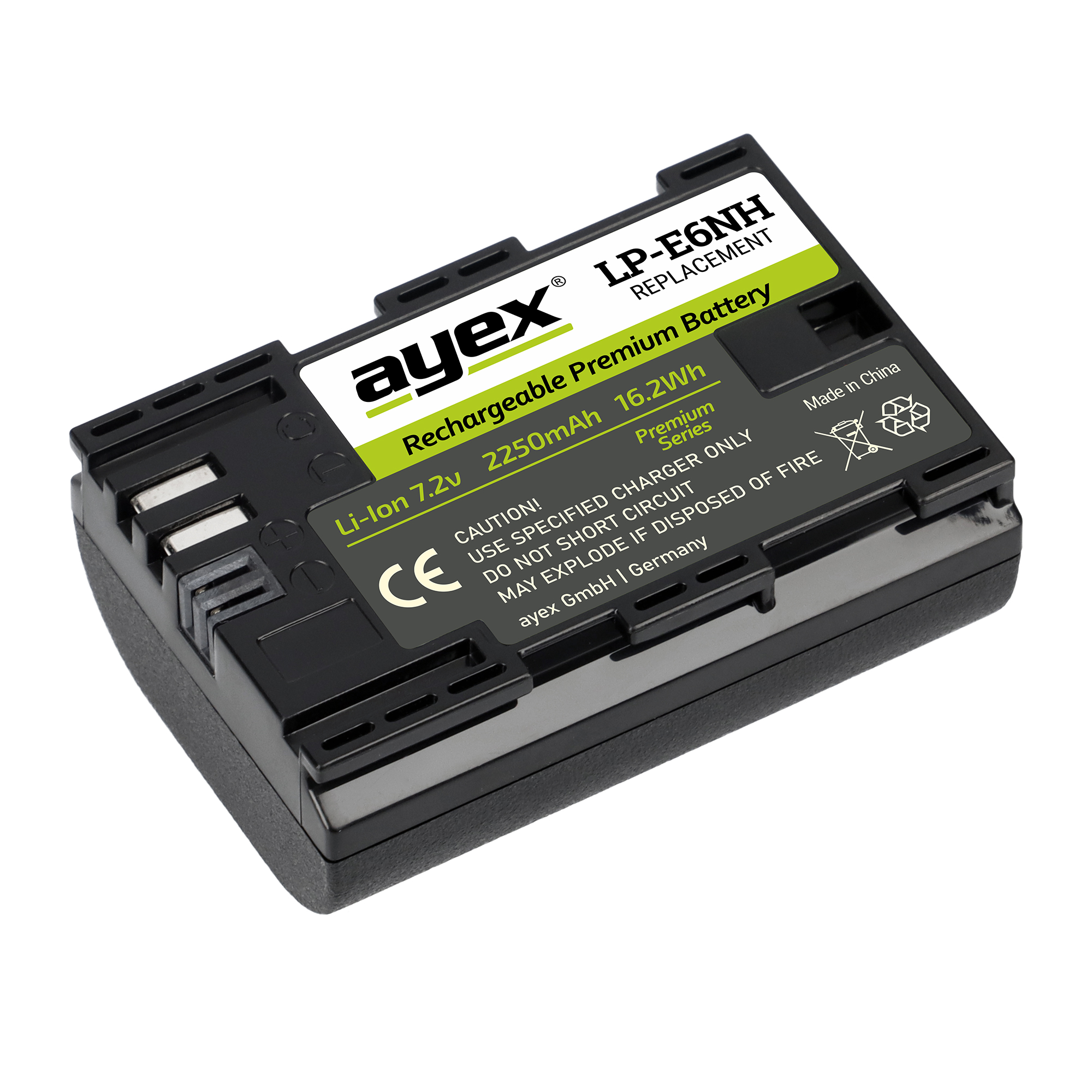 LP-E6NH Akku für Canon Kameras wie EOS R 5D Mark IV 6D Mark II 7D Mark II 90D 80D 70D 2250mAh 
