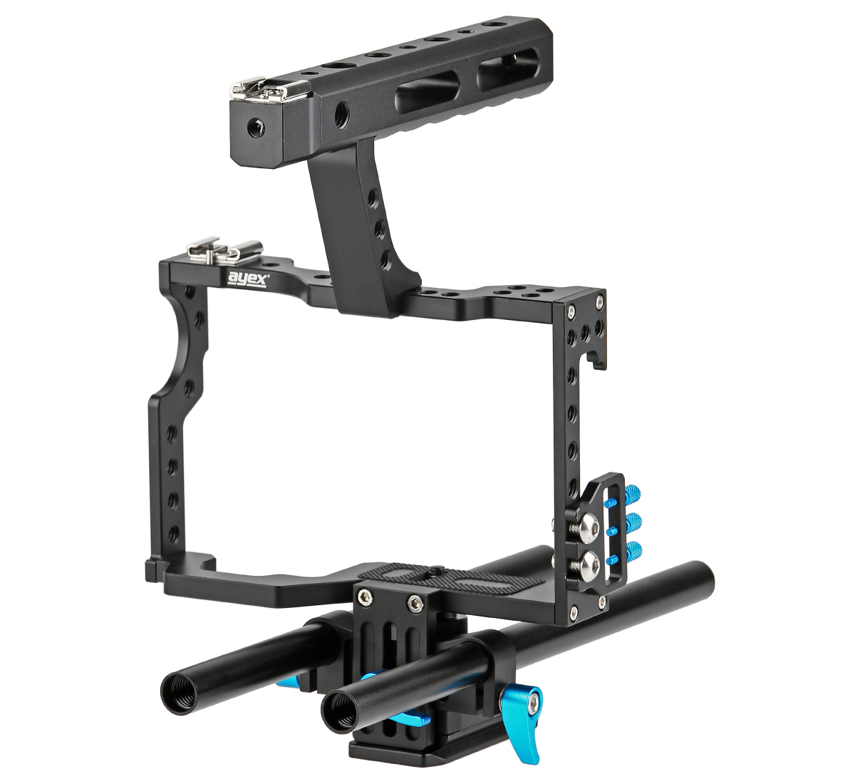 ayex Kamera Cage C5 für Sony A7, A7II, A7R, A7RII, A7S, A7SII und Panasonic Lumix DMC-GH4 ayex Kamera Cage C5 für Sony A7, A7II, A7R, A7RII, A7S, A7SII und Panasonic Lumix DMC-GH4