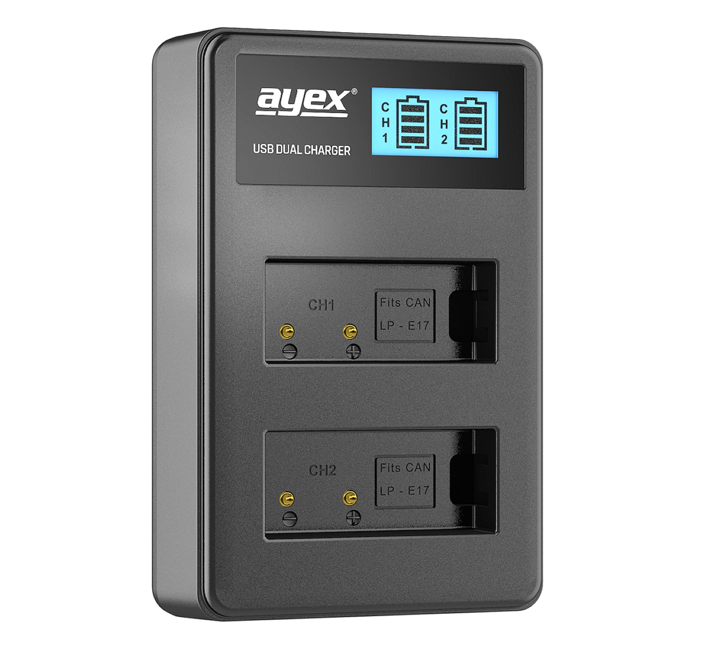 USB Dual Ladegerät für Canon LP-E17 Akkus beleuchtetes Display Ladestandanzeige USB Dual Ladegerät für Canon LP-E17 Akkus beleuchtetes Display Ladestandanzeige
