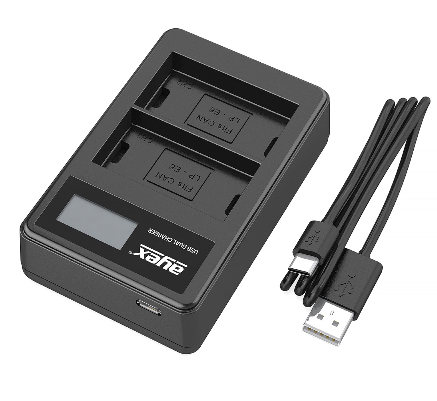 ayex Power Set mit 2x LP-E6N Akku für Canon + 1x USB Dual Ladegerät für zB EOS R 80D ayex Power Set mit 2x LP-E6N Akku für Canon + 1x USB Dual Ladegerät für zB EOS R 80D
