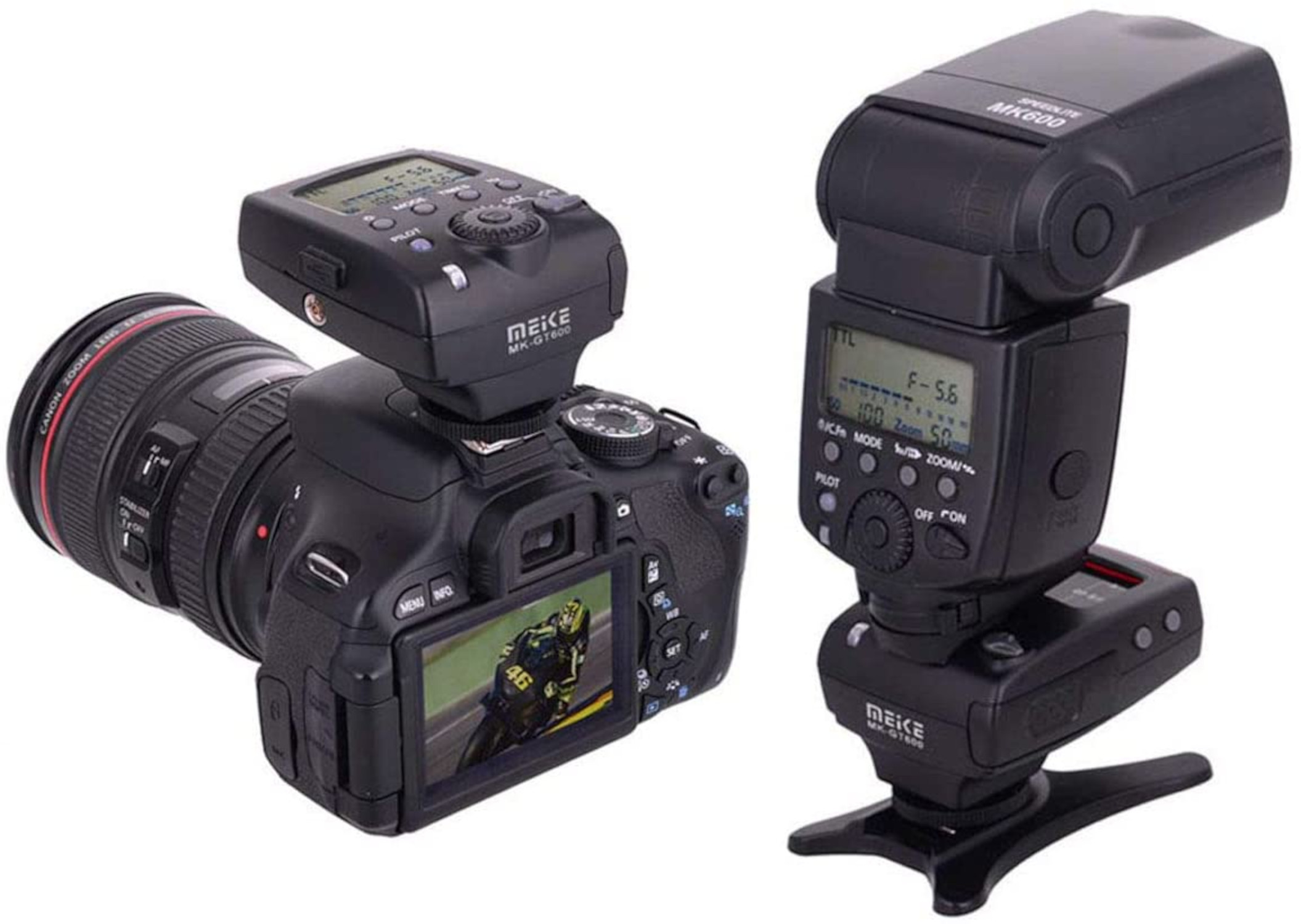 High Speed TTL Wireless Blitzauslöser-Set für Canon und Speedlite (MK-GT600C) High Speed TTL Wireless Blitzauslöser-Set für Canon und Speedlite (MK-GT600C)