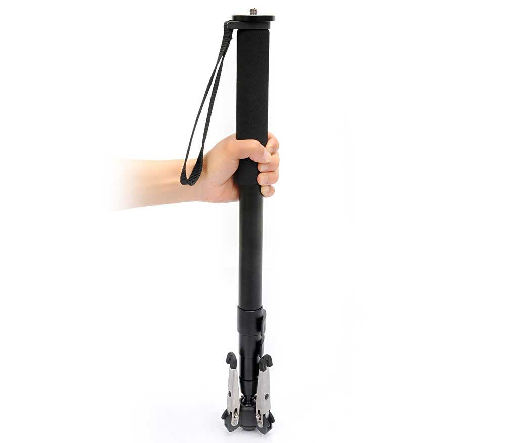 JUSINO VM-254E Monopod mit abnehmbarem Fuß/Tischstativ (Schnellspann-Clips) bis 6kg JUSINO VM-254E Monopod mit abnehmbarem Fuß/Tischstativ (Schnellspann-Clips) bis 6kg