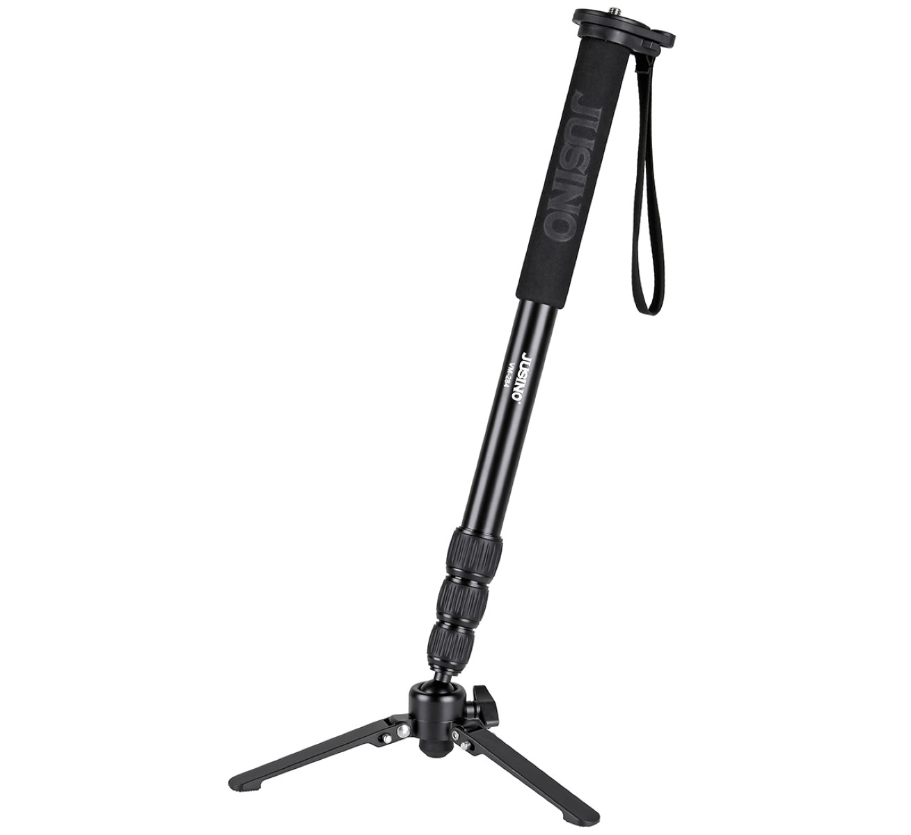 JUSINO Aluminium-Monopod mit abnehmbarem Fuß Tischstativ Schnelldrehverschlüsse bis 164cm 10kg VM-284 JUSINO Aluminium-Monopod mit abnehmbarem Fuß Tischstativ Schnelldrehverschlüsse bis 164cm 10kg VM-284