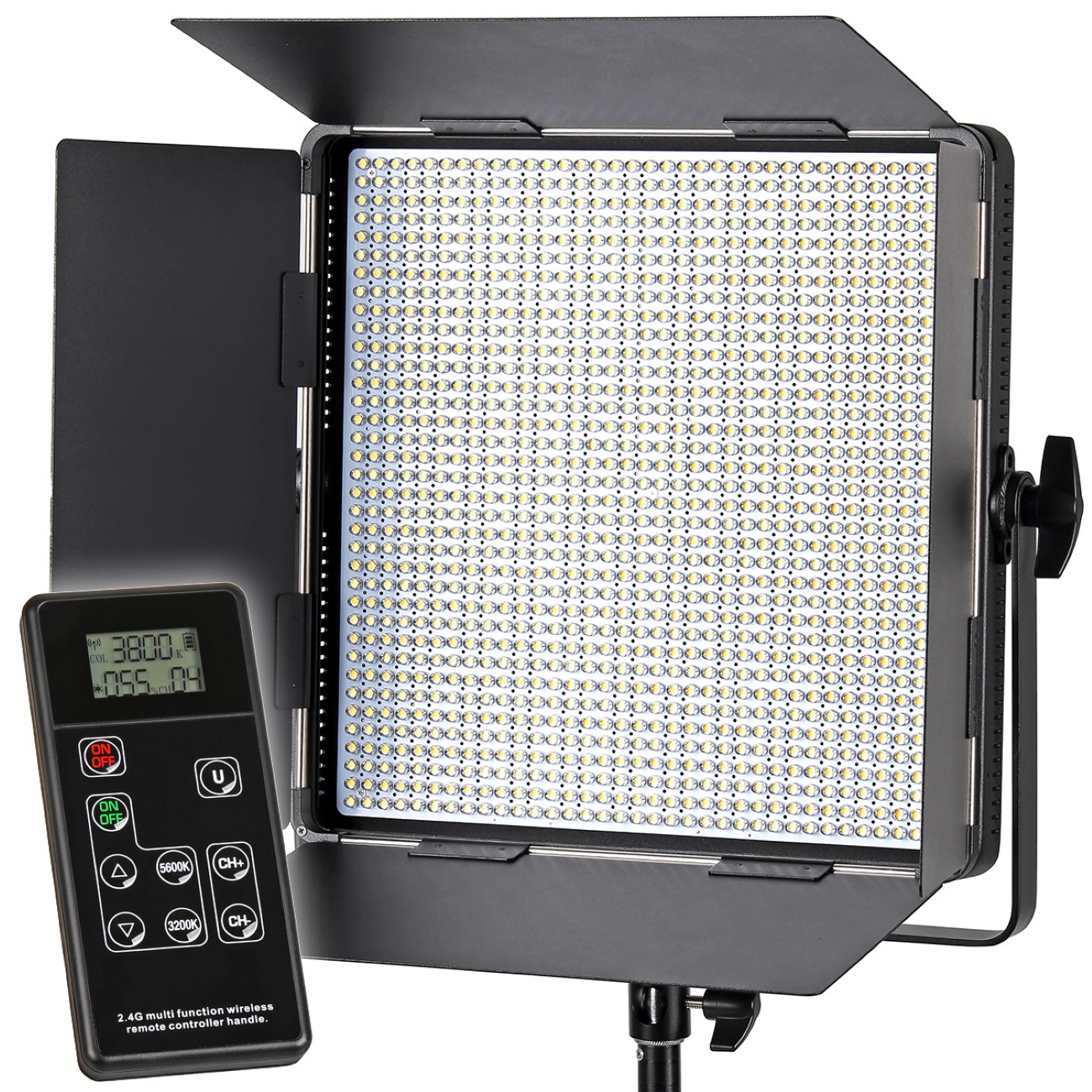 ayex Profi-Videoleuchte mit 1296 LEDs DMX kompatibel inklusive Funk-Fernbedienung