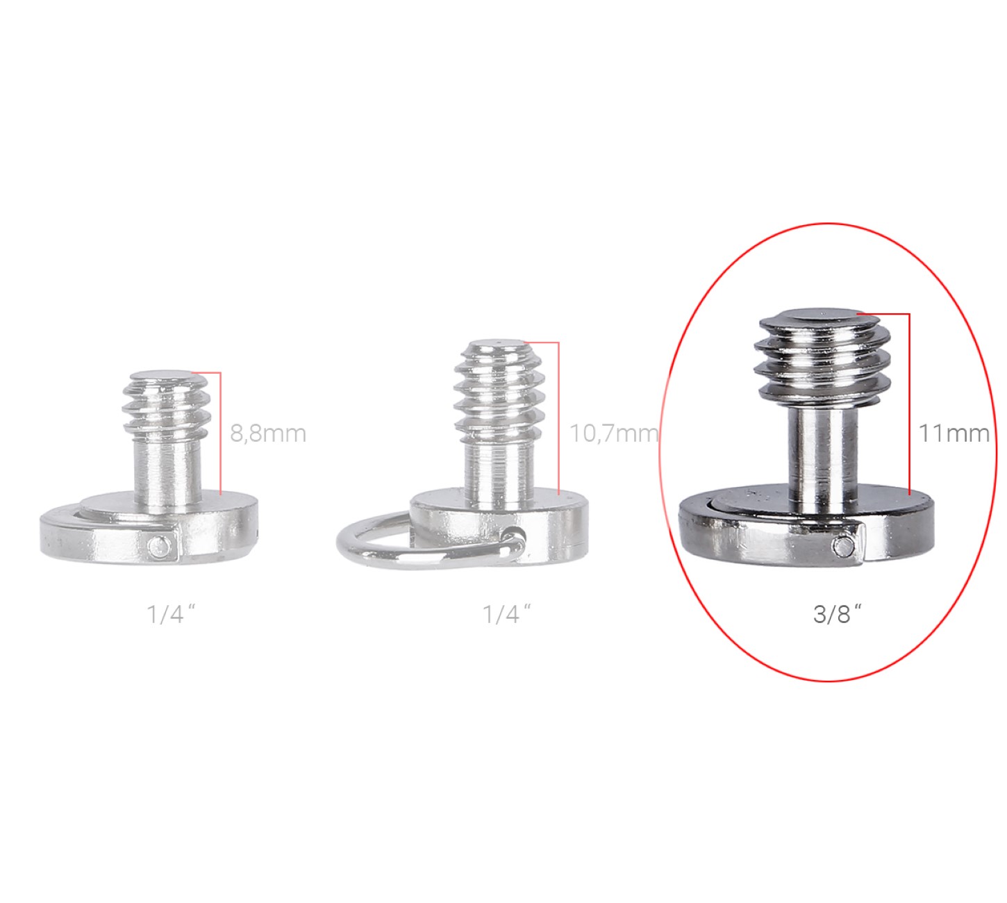 Klipschraube 3/8" Adapterschraube SC-06 für Wechselplatte Kugelkopf Stativ Klipschraube 3/8" Adapterschraube SC-06 für Wechselplatte Kugelkopf Stativ