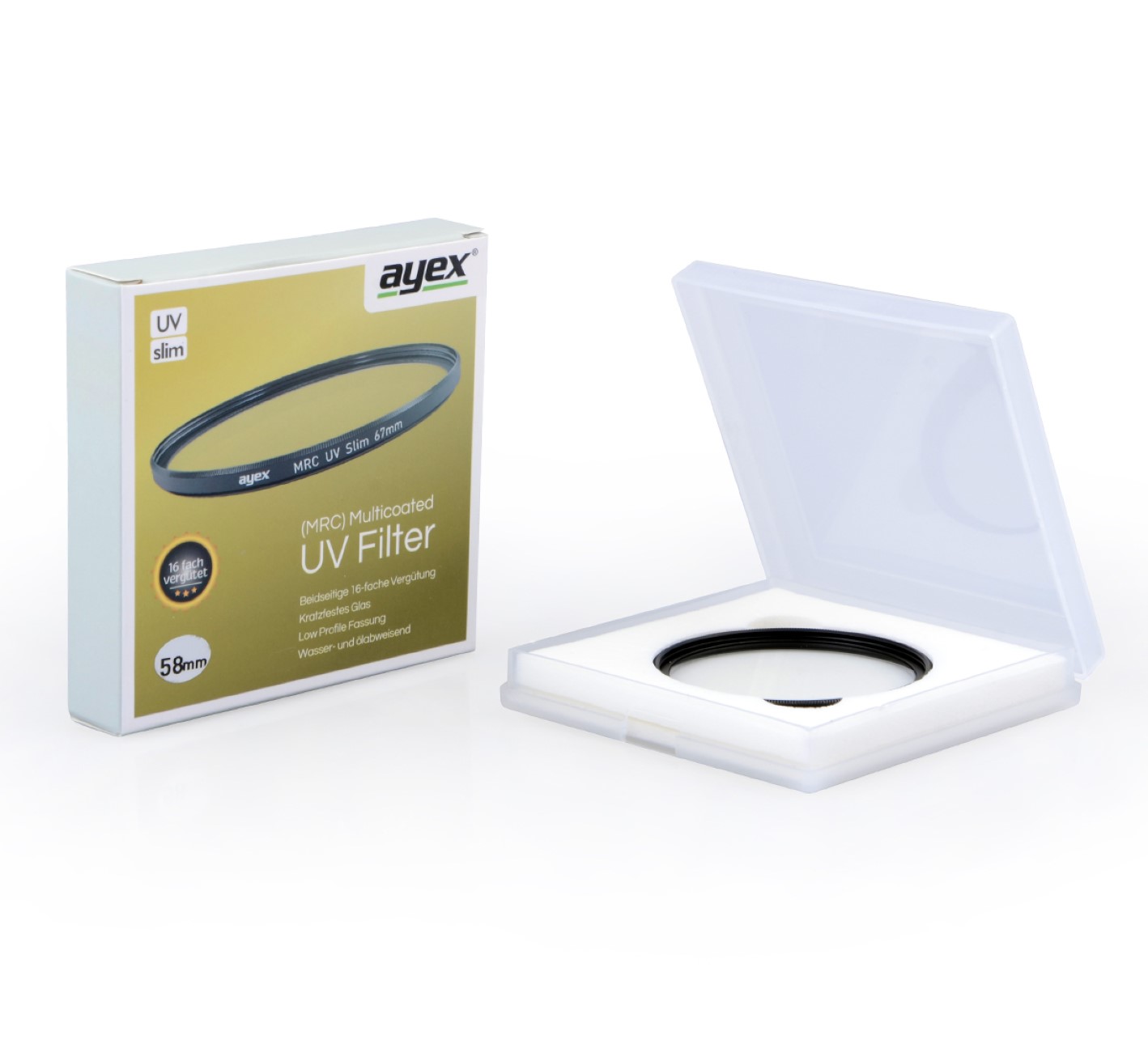 ayex UV-Filter slim mit beidseitiger hochwertiger MRC- Mehrfach- Vergütung 49mm ayex UV-Filter slim mit beidseitiger hochwertiger MRC- Mehrfach- Vergütung 49mm