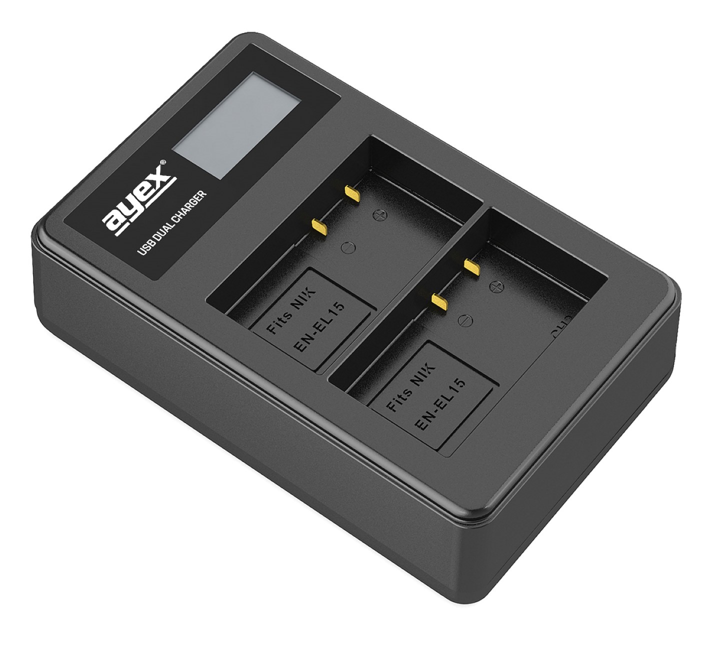 USB Dual Ladegerät für Nikon EN-EL15 beleuchtetes Display Ladestandanzeige USB Dual Ladegerät für Nikon EN-EL15 beleuchtetes Display Ladestandanzeige
