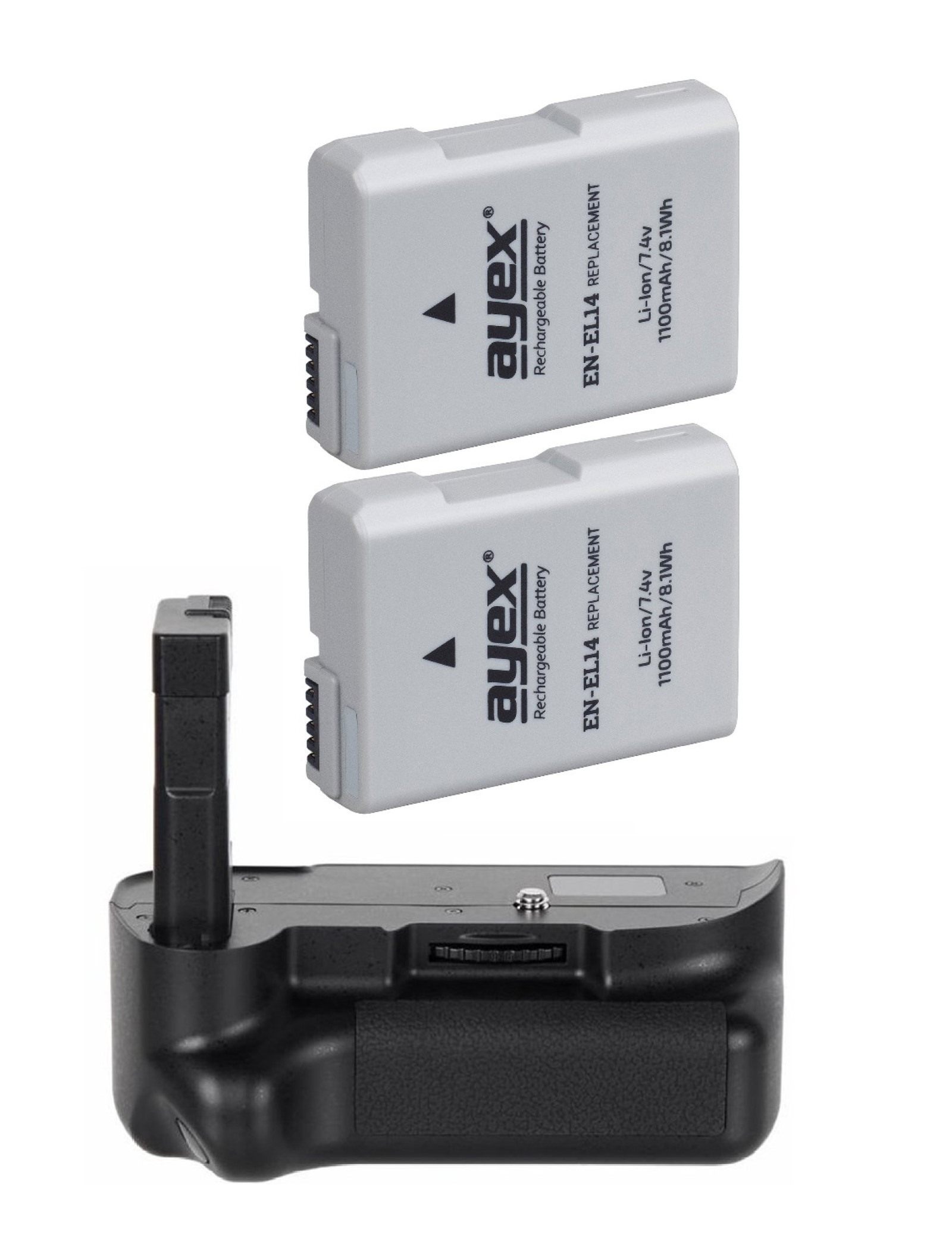 Batteriegriff Set für Nikon D5200 D5100 + 2x EN-EL14 Akku Batteriegriff Set für Nikon D5200 D5100 + 2x EN-EL14 Akku