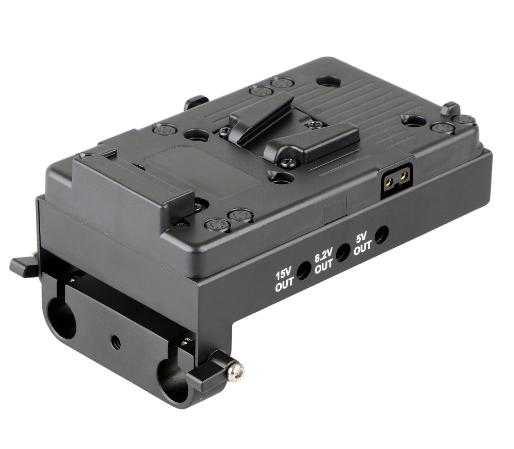 V-Mount Akkuplatte inkl. Spannungswandler mit vielen Anschlüssen (Powertap, HDMI, USB, Rig Rods) V-Mount Akkuplatte inkl. Spannungswandler mit vielen Anschlüssen (Powertap, HDMI, USB, Rig Rods)