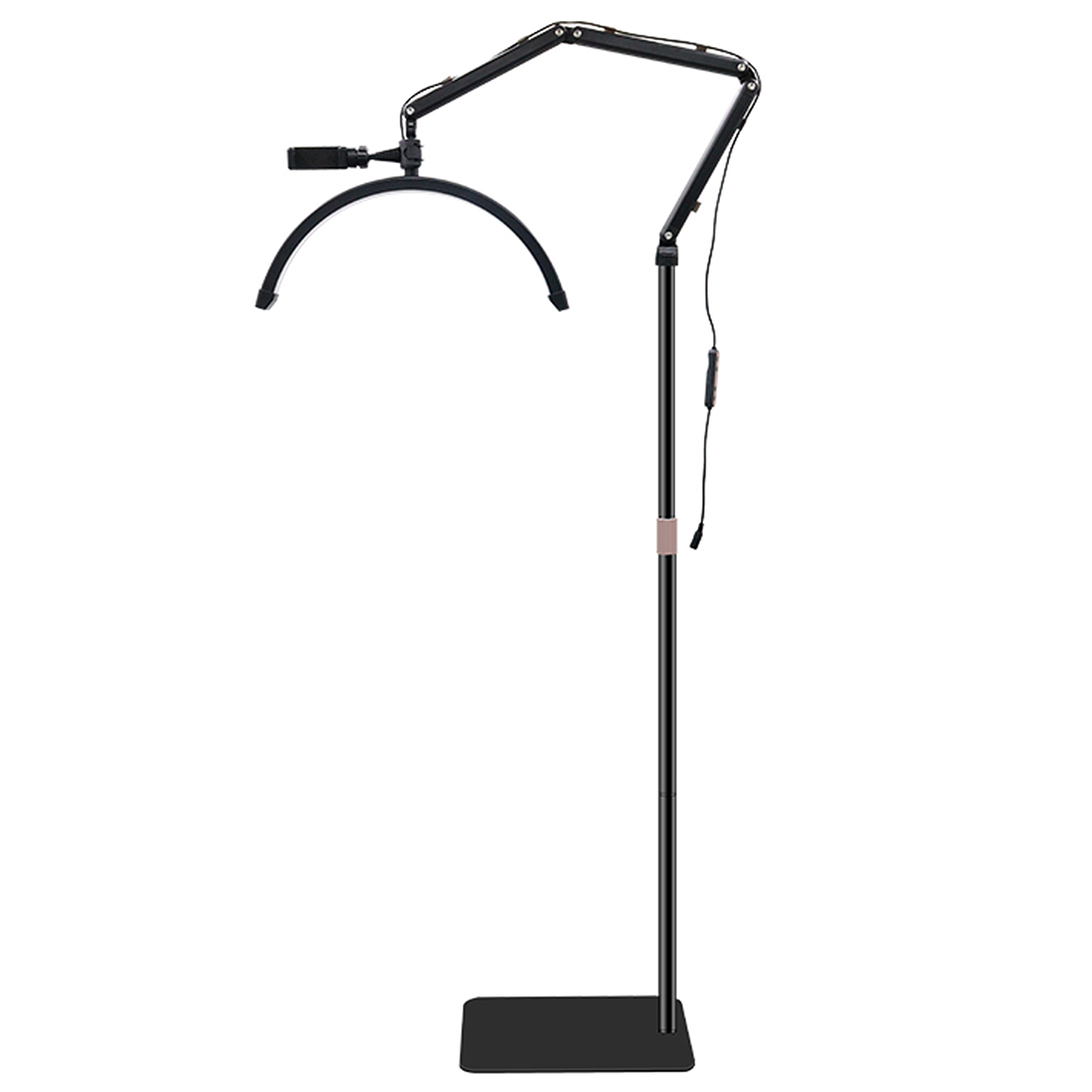 LED Halbmond Beauty Light Farbtemperatur 3000K-6000K Schwenkbar stabile Stand & Telefonhalterung