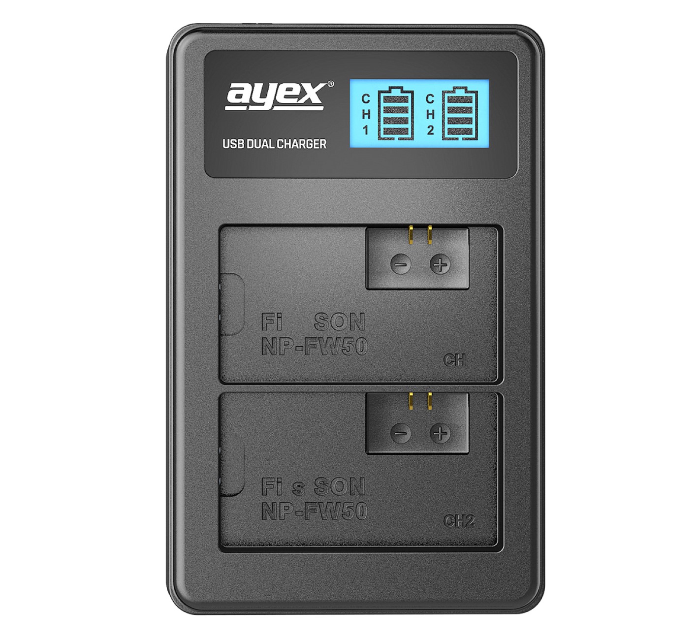 USB Dual Ladegerät für Sony NP-FW50 Akkus beleuchtetes Display Ladestandanzeige USB Dual Ladegerät für Sony NP-FW50 Akkus beleuchtetes Display Ladestandanzeige