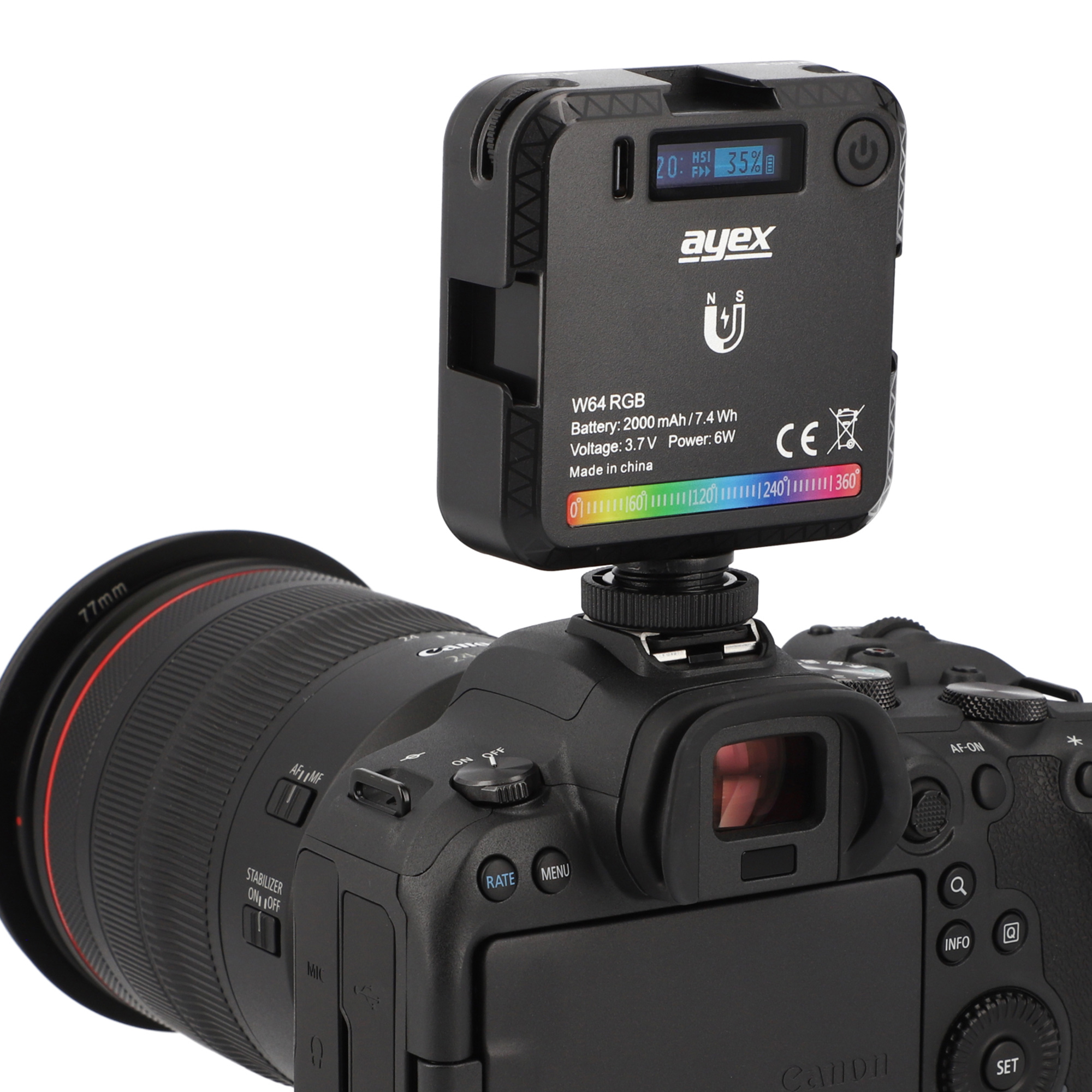 RGB Videoleuchte einstellbare Helligkeit 20 kreative Lichteffekte W64 RGB RGB Videoleuchte einstellbare Helligkeit 20 kreative Lichteffekte W64 RGB