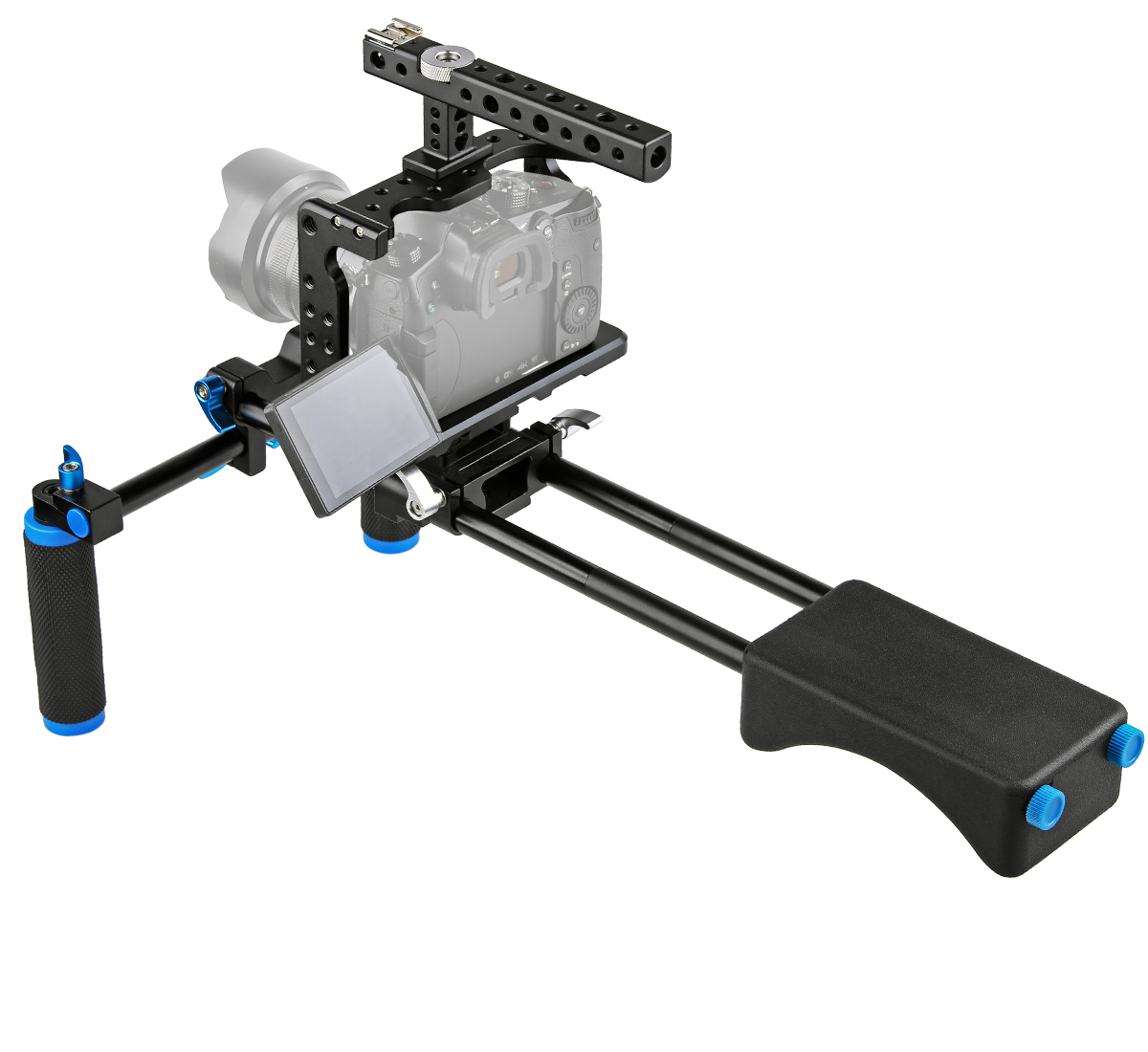 ayex Schulterstativ Rig-Set inkl. Kamera Cage C7 für Panasonic Lumix DMC-GH5 ayex Schulterstativ Rig-Set inkl. Kamera Cage C7 für Panasonic Lumix DMC-GH5