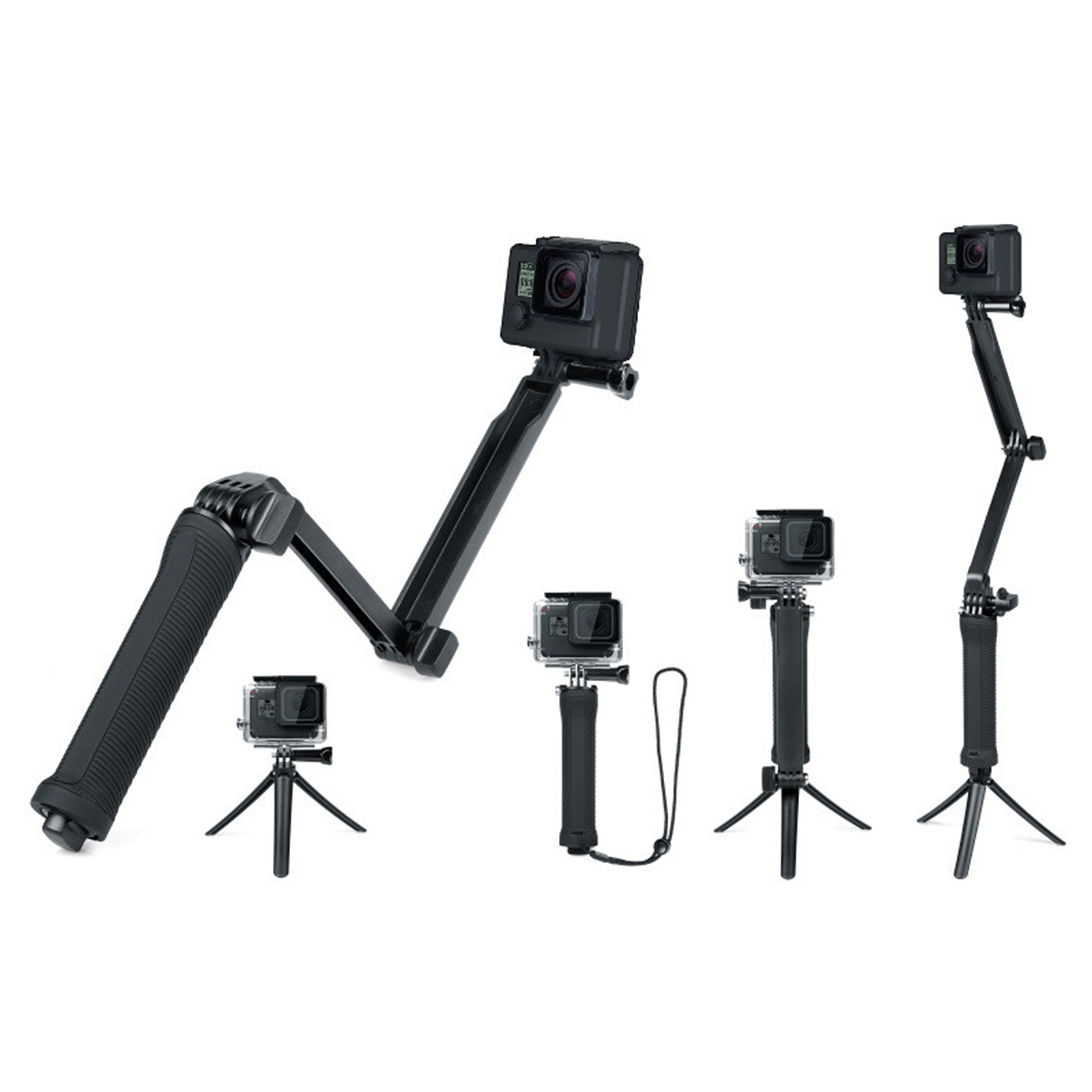 Selfie Stick Monopod mit Stativständer für GoPro & DJI Actionkameras dynamische Aufnahmen Selfie Stick Monopod mit Stativständer für GoPro & DJI Actionkameras dynamische Aufnahmen