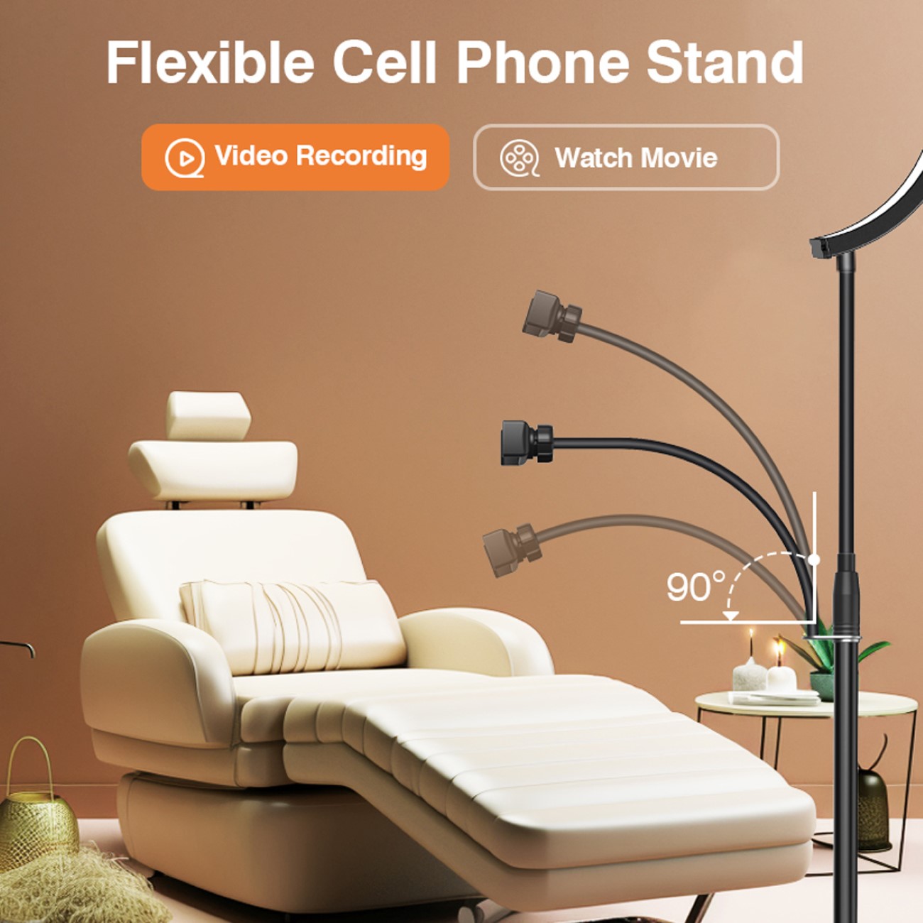 Dimmbare Halbmond Lampe Beauty Light einstellbare Farbtemperatur Telefonhalter Fernbedienung Dimmbare Halbmond Lampe Beauty Light einstellbare Farbtemperatur Telefonhalter Fernbedienung