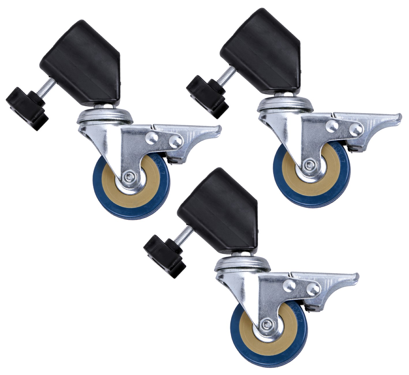 Stativrollen Pro 3er Set für Lampenstative mit Feststellbremsen ideal auf Holzböden Fliesen Teppich Stativrollen Pro 3er Set für Lampenstative mit Feststellbremsen ideal auf Holzböden Fliesen Teppich