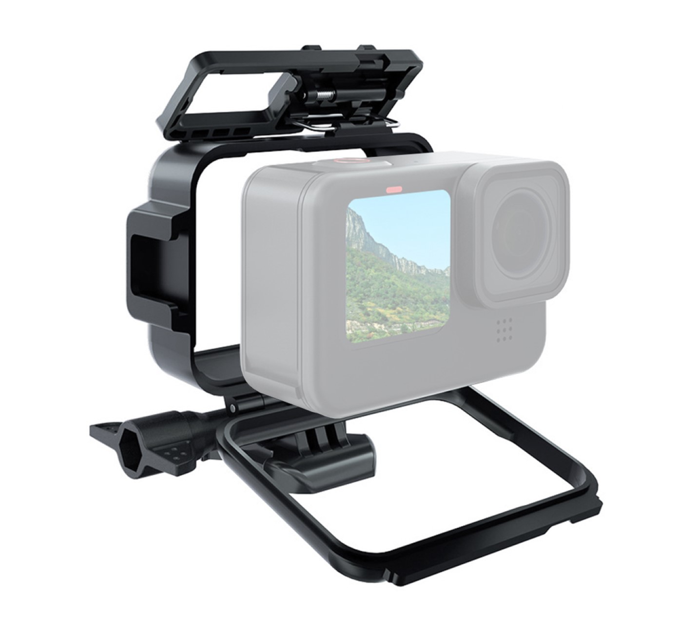 Schutzgehäuse Schutzrahmen Case Für GoPro Hero 9, 10 & 11 Robuster Case mit Blitzschuh und Schieberahmen Schutzgehäuse Schutzrahmen Case Für GoPro Hero 9, 10 & 11 Robuster Case mit Blitzschuh und Schieberahmen