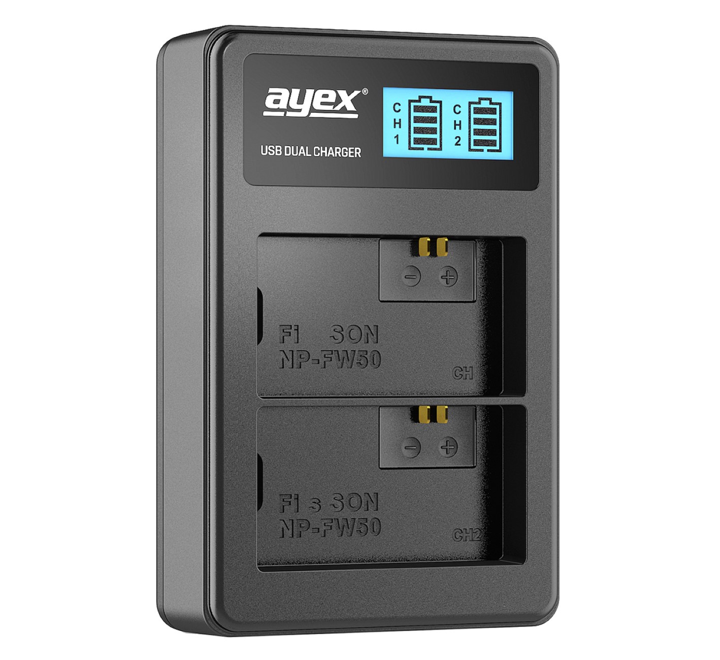 ayex Power Set mit 2x NP-FW50 Akku für Sony + 1x USB Dual Ladegerät ayex Power Set mit 2x NP-FW50 Akku für Sony + 1x USB Dual Ladegerät