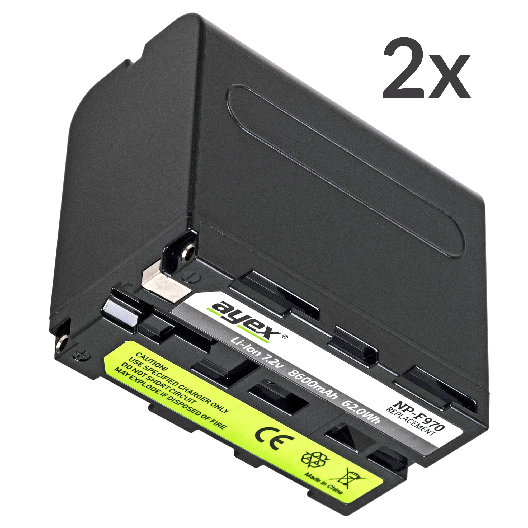 NP-F970 Akku 2er Set für z.B. Sony Camcorder ersetzt NP-F960 NP-F750 NP-F950 NP-F730 NP-F930 o.ä.