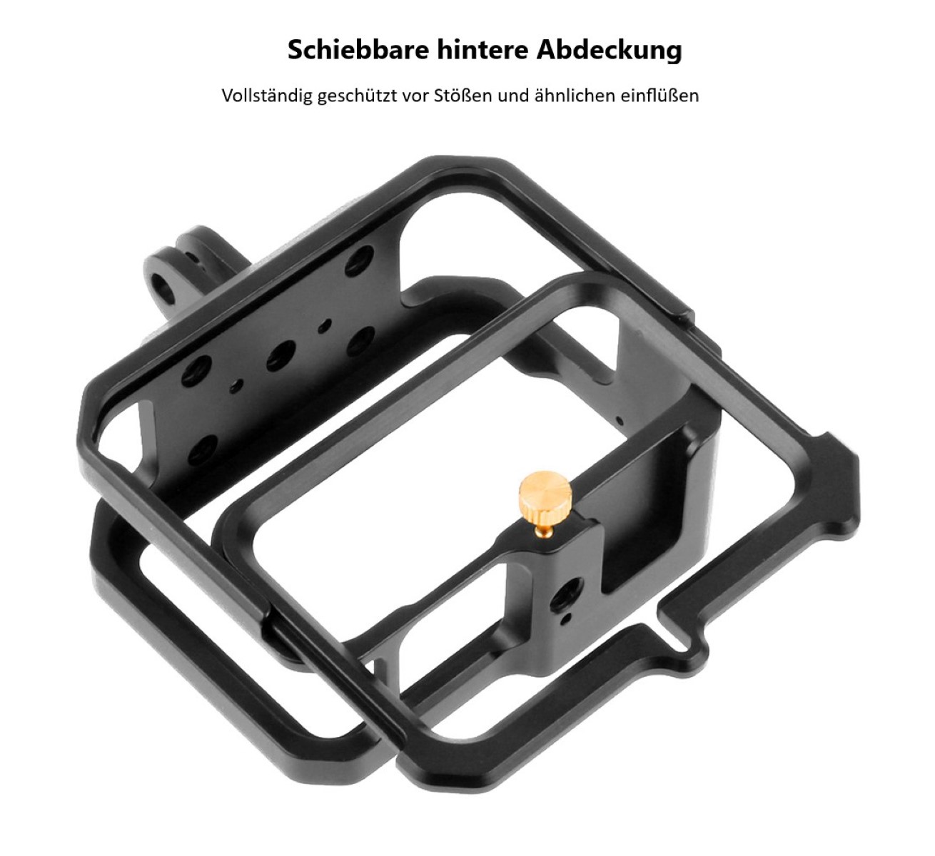 Schutzgehäuse Schutzrahmen Cage Passend für GoPro Hero 9 10 & 11 2 Hot-Shoe-Anschlüsse Schieberahmen Aluminium Schutzgehäuse Schutzrahmen Cage Passend für GoPro Hero 9 10 & 11 2 Hot-Shoe-Anschlüsse Schieberahmen Aluminium