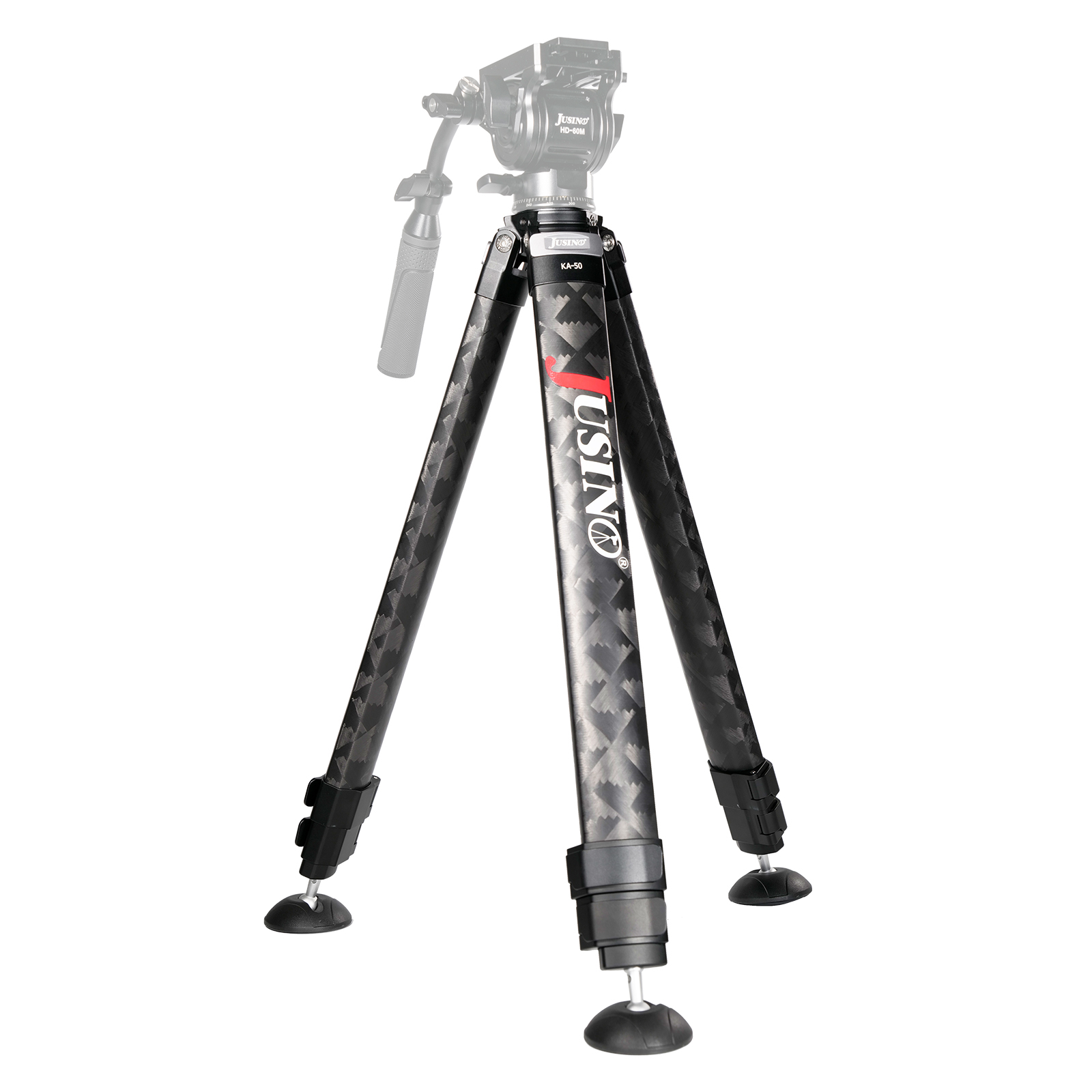 JUSINO Karbon Profi-Videostativ Tripod bis 130cm 18kg belastbar Transporttasche KA-50