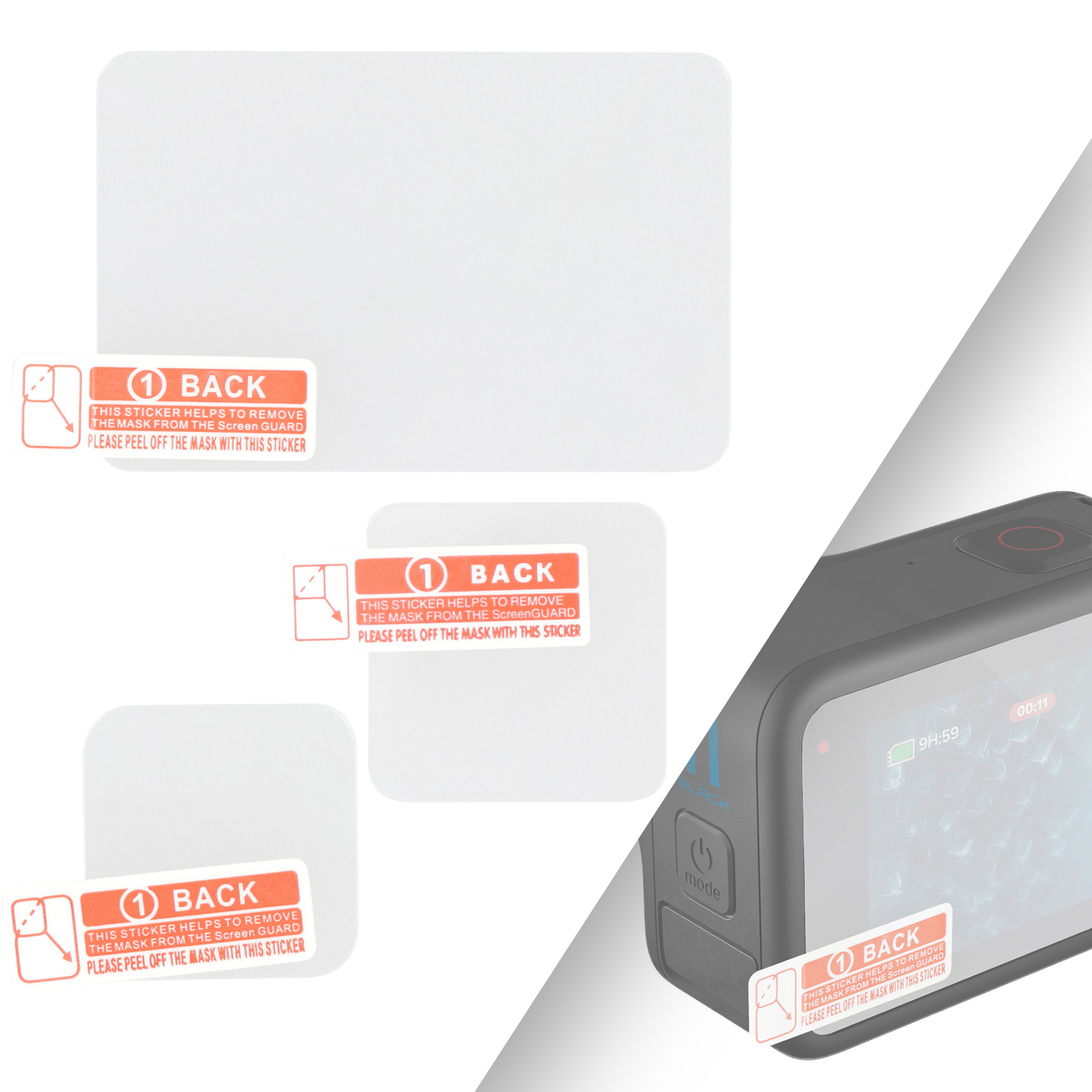 Displayschutzfolie Panzerglas Display & Objektivschutz für GoPro Hero 9, 10 & 11 Screen Protector Displayschutzfolie Panzerglas Display & Objektivschutz für GoPro Hero 9, 10 & 11 Screen Protector