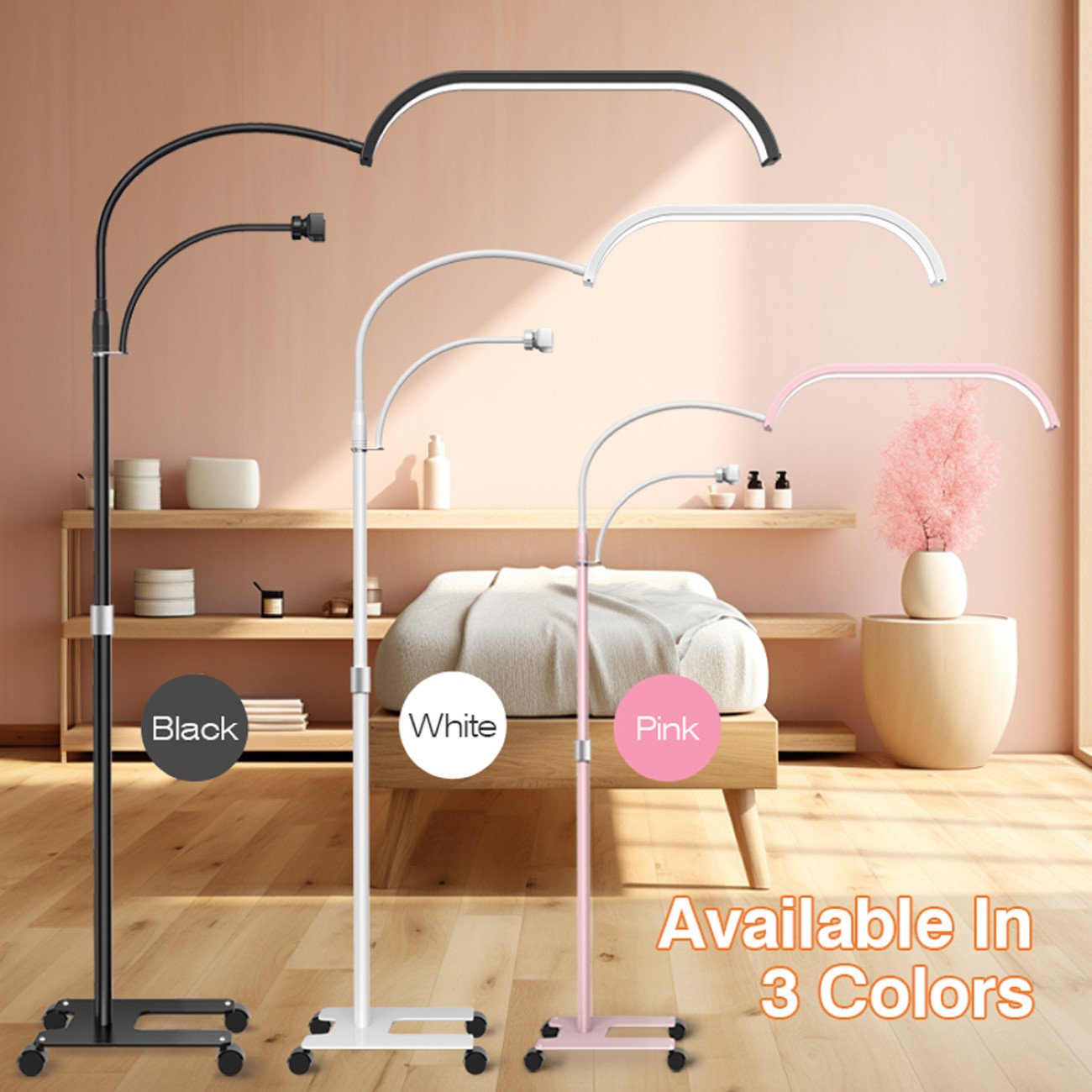 Dimmbare Halbmond Lampe Beauty Light einstellbare Farbtemperatur Telefonhalter Fernbedienung Dimmbare Halbmond Lampe Beauty Light einstellbare Farbtemperatur Telefonhalter Fernbedienung