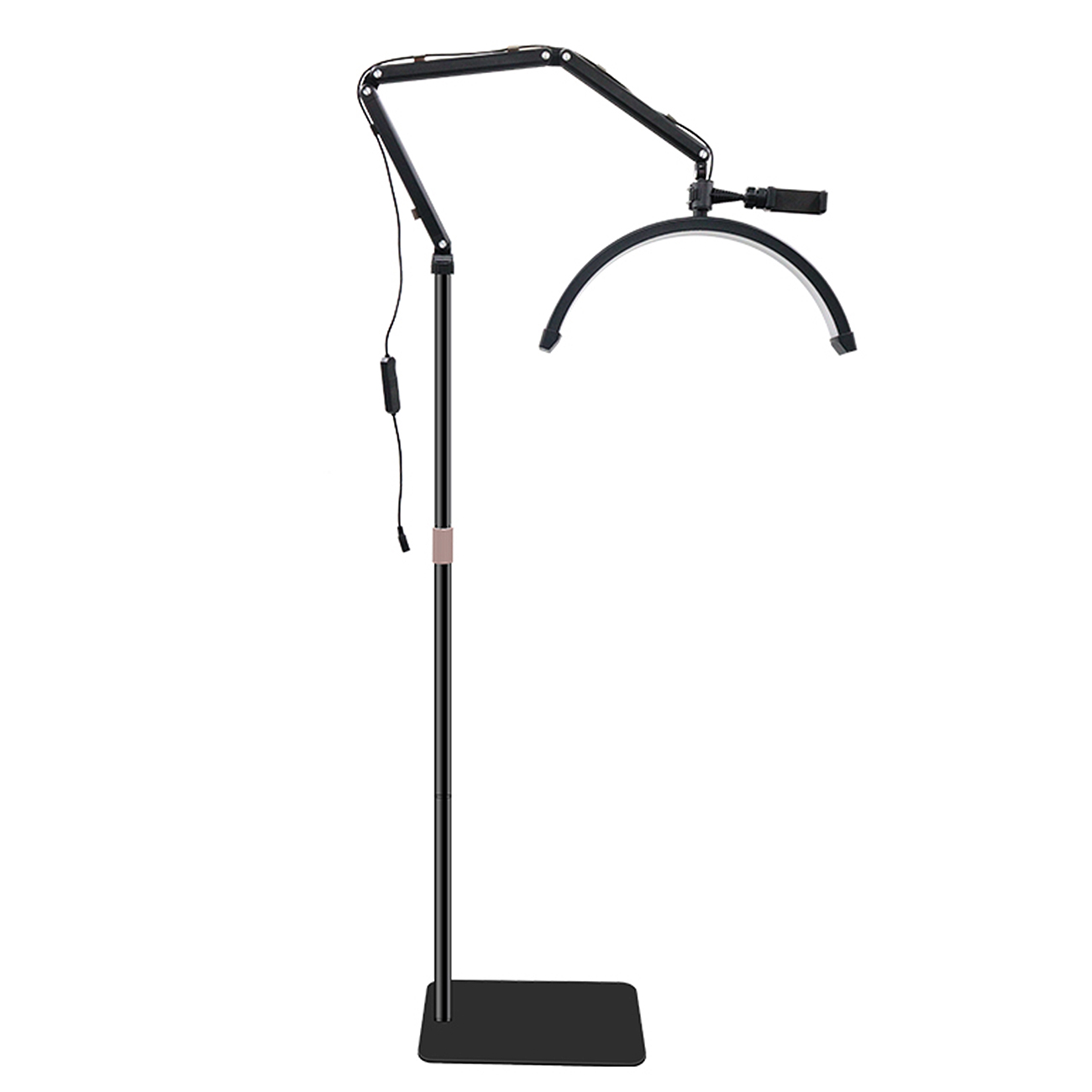 LED Halbmond Beauty Light Farbtemperatur 3000K-6000K Schwenkbar stabile Stand & Telefonhalterung