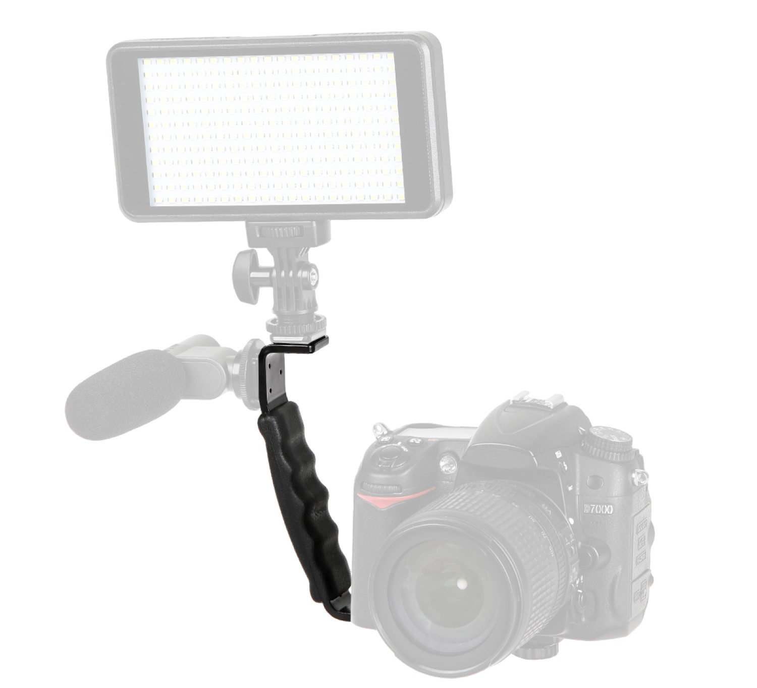 Blitzlichthalter in L-Form passt für die meisten Kameras und Camcorder. Bequemer Handgriff LS-37 Blitzlichthalter in L-Form passt für die meisten Kameras und Camcorder. Bequemer Handgriff LS-37