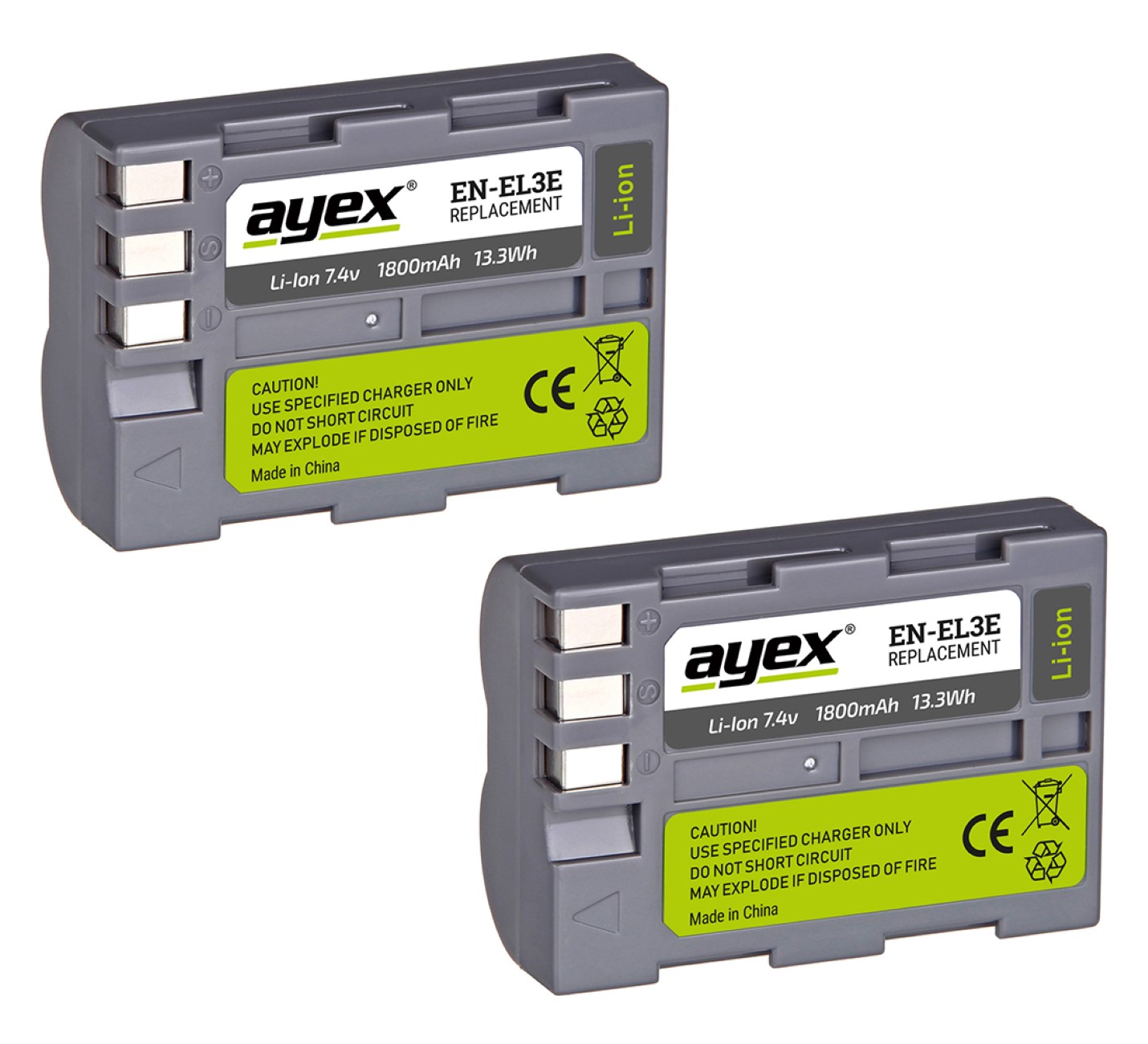 ayex Power Set mit 2x EN-EL3E Akku + 1x USB Dual Ladegerät für z.B. Nikon D700 D300s D200 D100 D90 ayex Power Set mit 2x EN-EL3E Akku + 1x USB Dual Ladegerät für z.B. Nikon D700 D300s D200 D100 D90