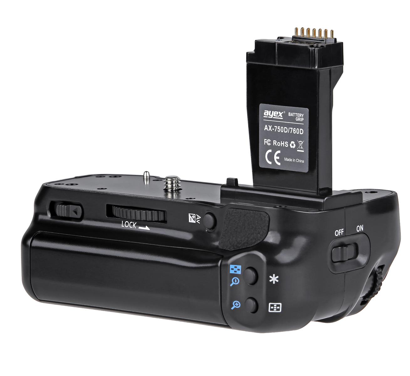 ayex battery grip for Canon EOS 760D, 750D, IX8, T6S, T6I (similar to BG-E18) ayex battery grip for Canon EOS 760D, 750D, IX8, T6S, T6I (similar to BG-E18)