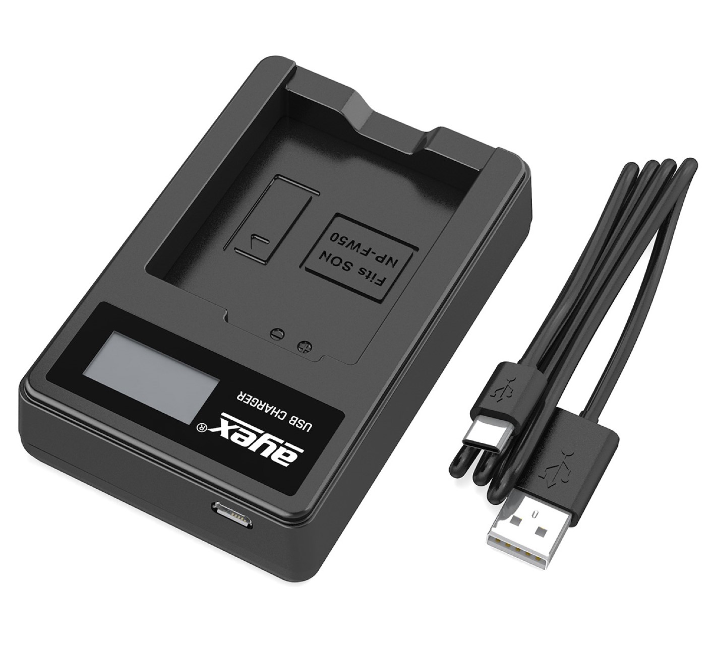 USB Ladegerät für Sony NP-FW50 Akkus beleuchtetes Display Ladestandanzeige USB Ladegerät für Sony NP-FW50 Akkus beleuchtetes Display Ladestandanzeige