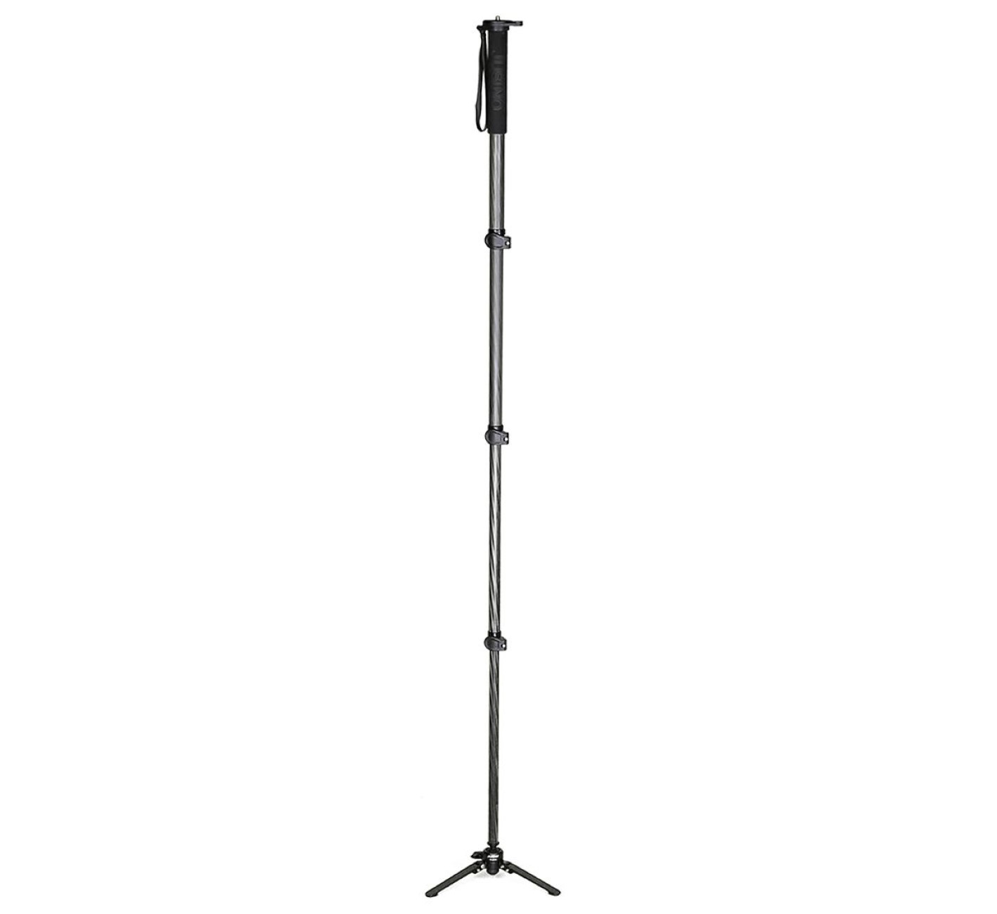 JUSINO Carbon Monopod mit abnehmbarem Fuß/Tischstativ Schnellspann-Clips bis 164cm/10kg VM-284EC JUSINO Carbon Monopod mit abnehmbarem Fuß/Tischstativ Schnellspann-Clips bis 164cm/10kg VM-284EC