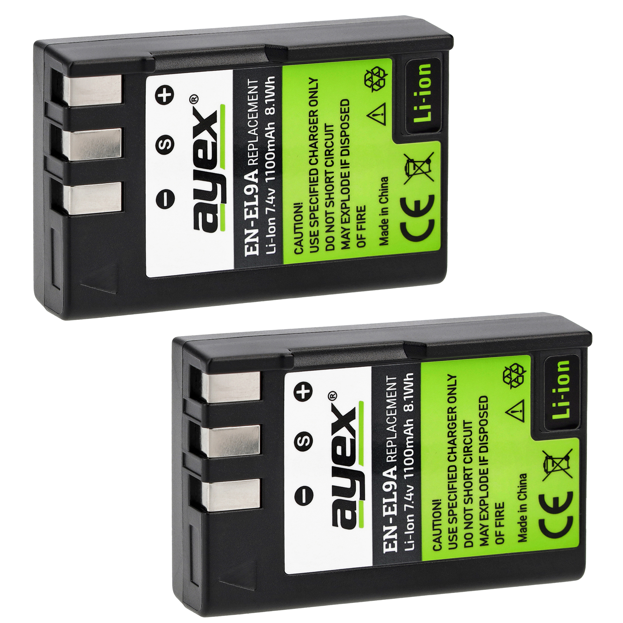 EN-EL9a Akku 2 Stück für zB Nikon D40 D40X D60 D3000 D5000 integrierter Infochip EN-EL9a Akku 2 Stück für zB Nikon D40 D40X D60 D3000 D5000 integrierter Infochip