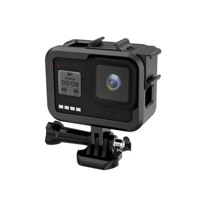 Schutzgehäuse Schutzrahmen Cage Für GoPro Hero 8 - Stabiler Cage mit 2 Blitzschuhen und Schieberahmen, Aluminium-Legierung Schutzgehäuse Schutzrahmen Cage Für GoPro Hero 8 - Stabiler Cage mit 2 Blitzschuhen und Schieberahmen, Aluminium-Legierung