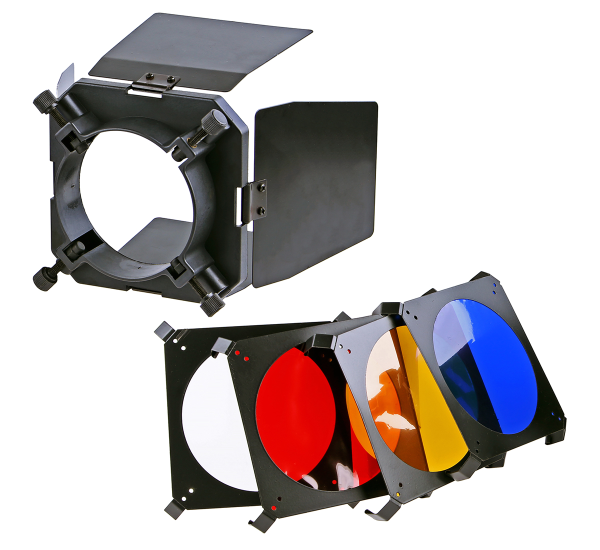 ayex Studio Abschirmklappen Set mit Wabenaufsatz und Farbfiltern ayex Studio Abschirmklappen Set mit Wabenaufsatz und Farbfiltern
