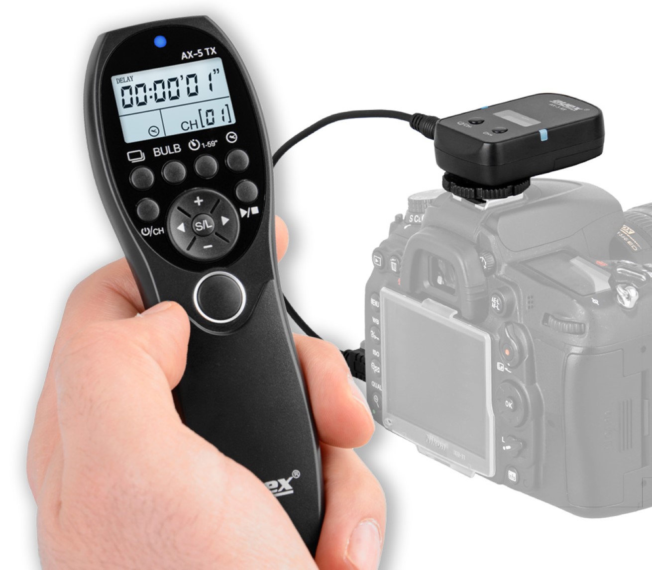 Funk Timer Fernauslöser AX-5 3,5mm Serie Bulb Delay Fokussieren Funk Timer Fernauslöser AX-5 3,5mm Serie Bulb Delay Fokussieren