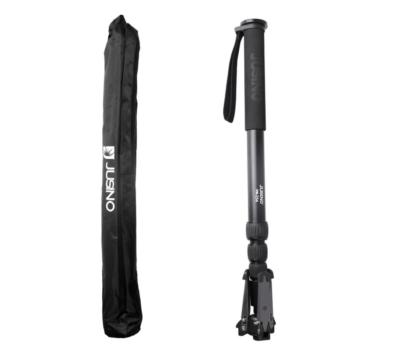 JUSINO Alu Monopod abnehmbarer Fuß Tischstativ Schnelldrehverschlüsse bis 153cm 6kg JUSINO Alu Monopod abnehmbarer Fuß Tischstativ Schnelldrehverschlüsse bis 153cm 6kg
