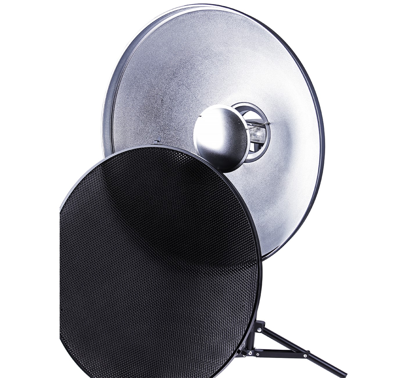 Beauty Dish Lichtformer für Bowens 55cm mit Wabenvorsatz und Diffusor Beauty Dish Lichtformer für Bowens 55cm mit Wabenvorsatz und Diffusor