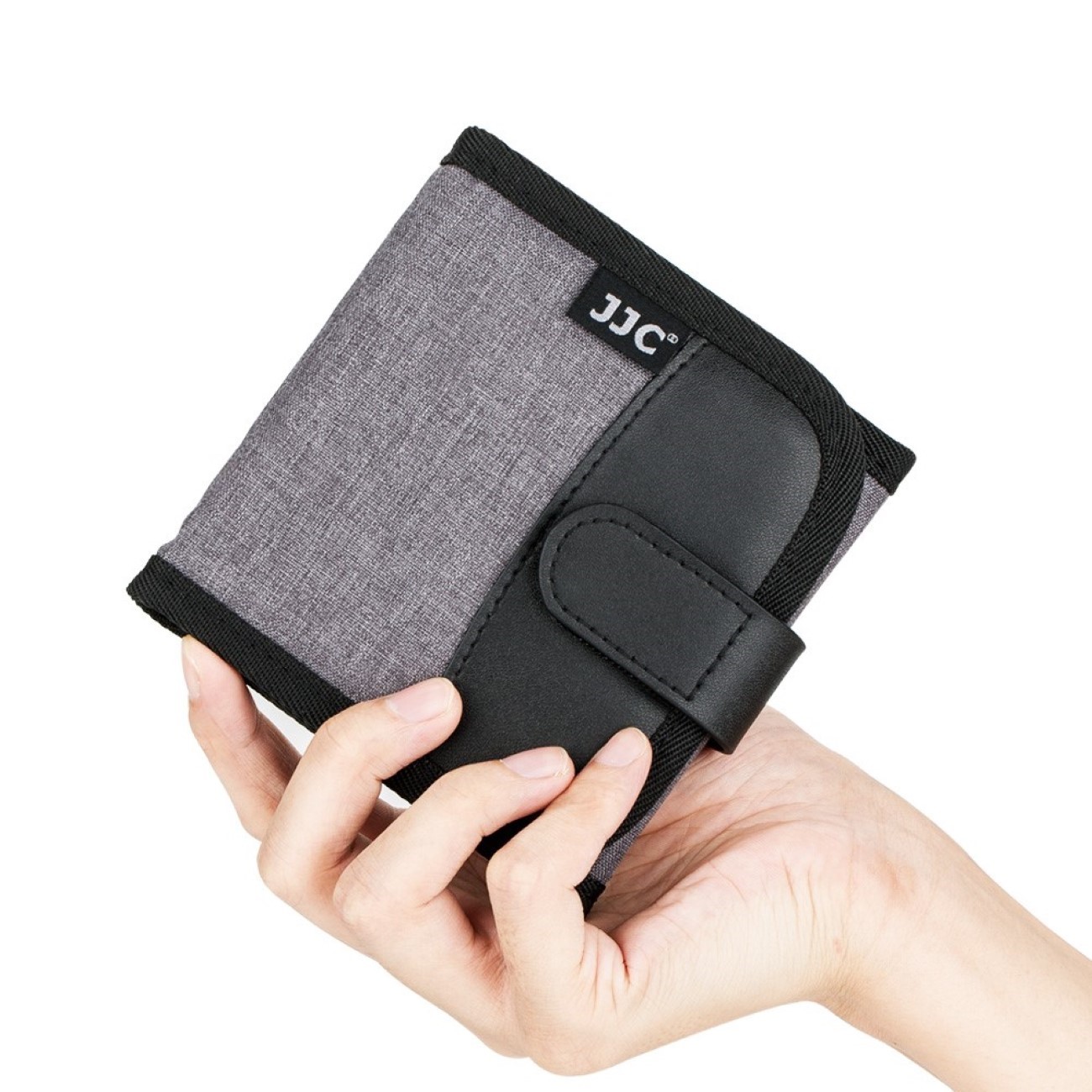 Faltbare Filtertasche für 3 Filter bis 95mm Durchmesser Grau Faltbare Filtertasche für 3 Filter bis 95mm Durchmesser Grau