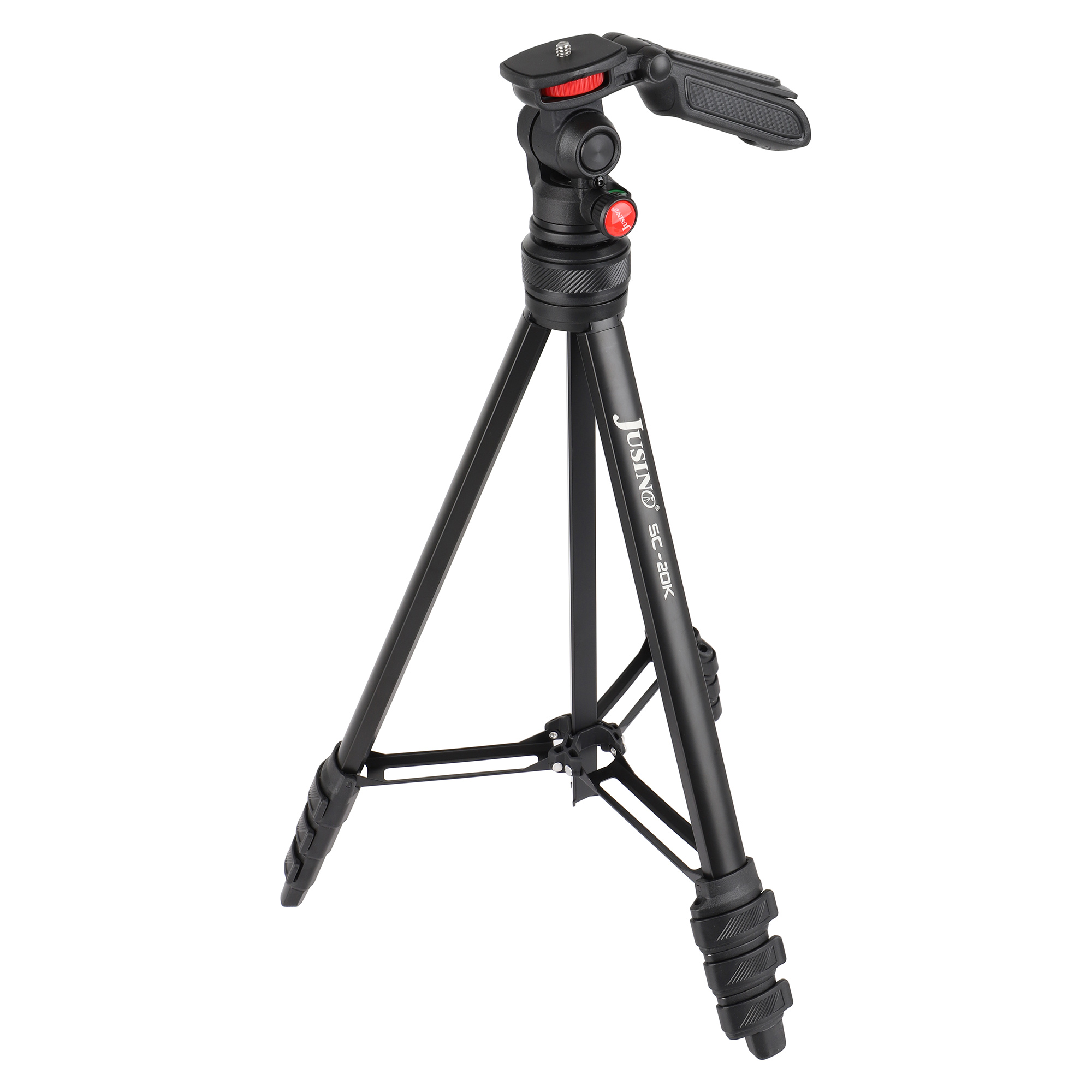 JUSINO leichtes Traveller Stativ 4 Segmente bis 139cm Aluminium 2,5kg belastbar JUSINO leichtes Traveller Stativ 4 Segmente bis 139cm Aluminium 2,5kg belastbar