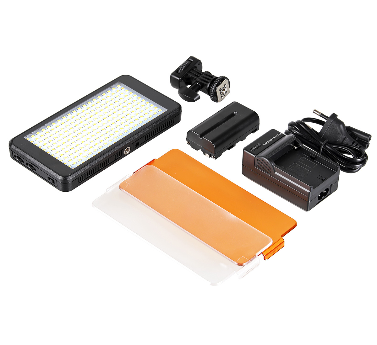 ayex Videoleuchte mit 228 LEDs und 2 Dimmern (3200-5600K) inklusive Li-Ion Akku und Ladegerät ayex Videoleuchte mit 228 LEDs und 2 Dimmern (3200-5600K) inklusive Li-Ion Akku und Ladegerät