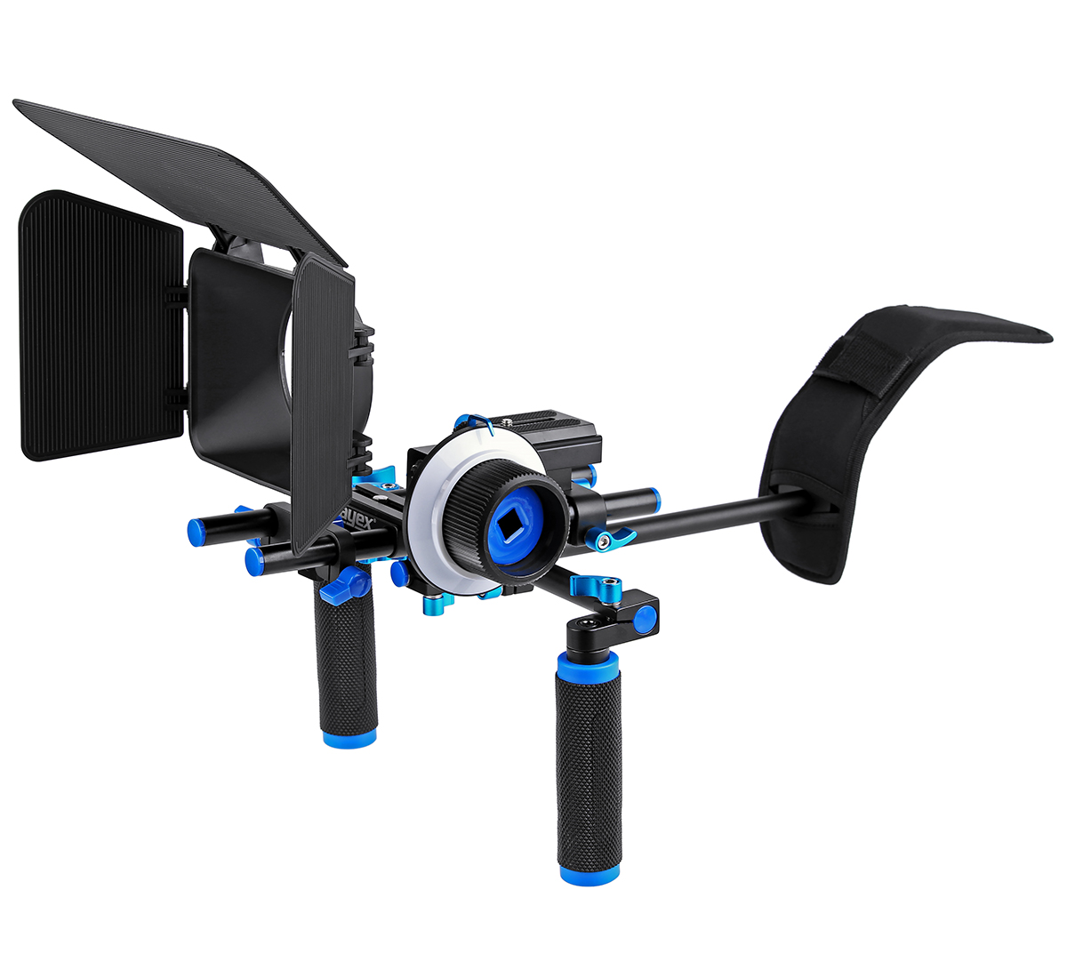 ayex DSLR Rig - Komplett Set - Schulterstativ - Follow Focus - Matte Box ayex DSLR Rig - Komplett Set - Schulterstativ - Follow Focus - Matte Box