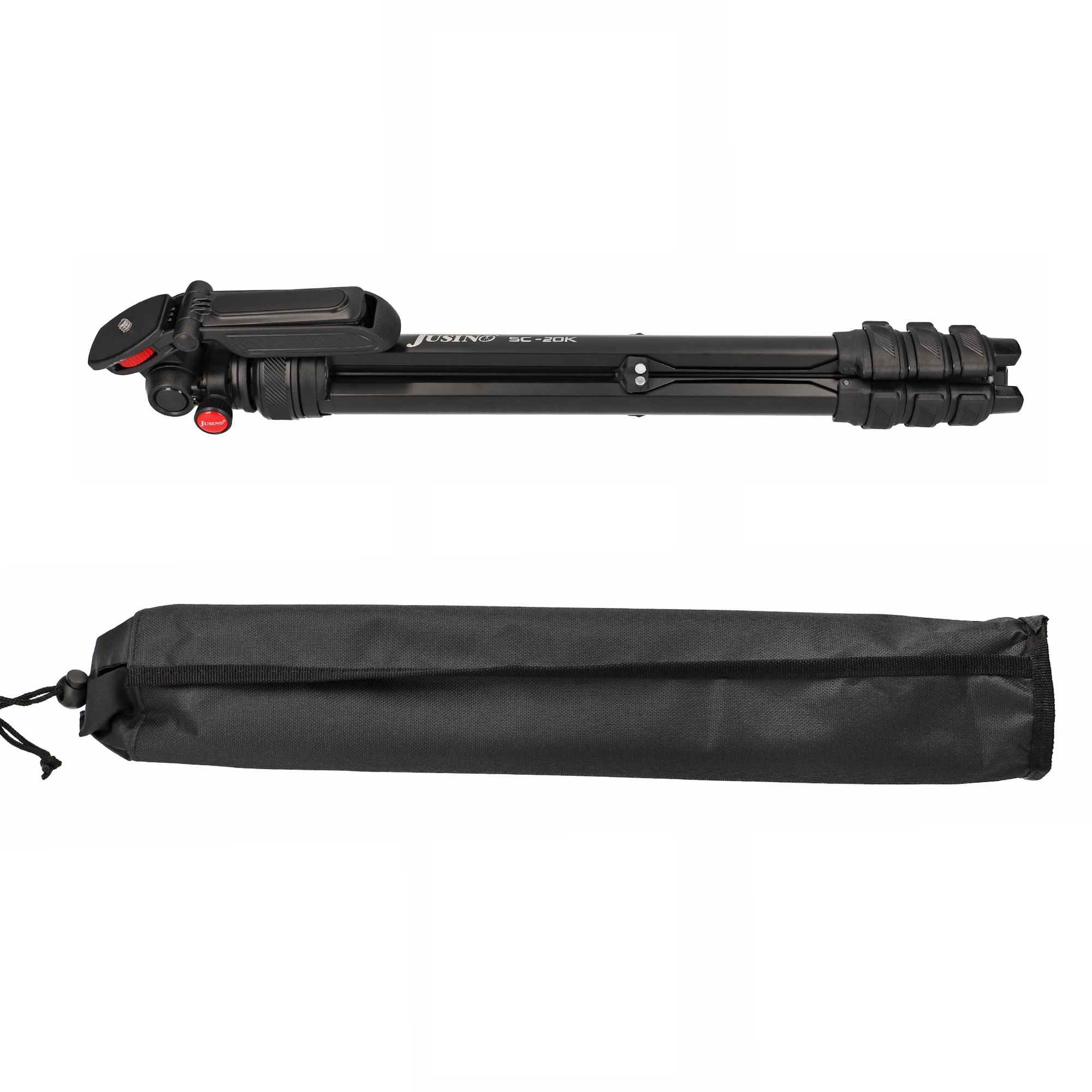 JUSINO leichtes Traveller Stativ 4 Segmente bis 139cm Aluminium 2,5kg belastbar JUSINO leichtes Traveller Stativ 4 Segmente bis 139cm Aluminium 2,5kg belastbar