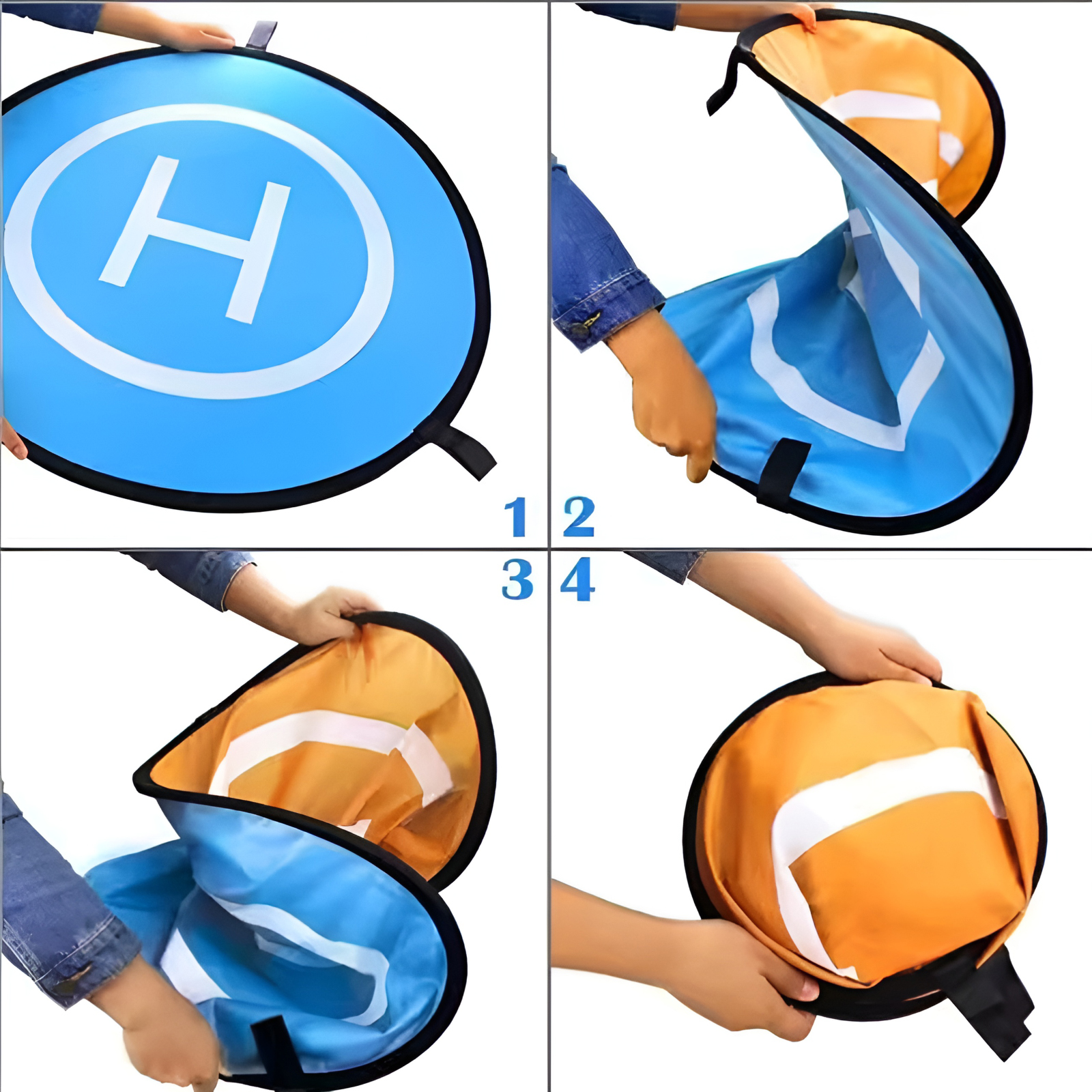 Landepad 90cm Landeplattform für Drohnen mit Reflektorstreifen für Nachtaufnahmen geeignet Landepad 90cm Landeplattform für Drohnen mit Reflektorstreifen für Nachtaufnahmen geeignet