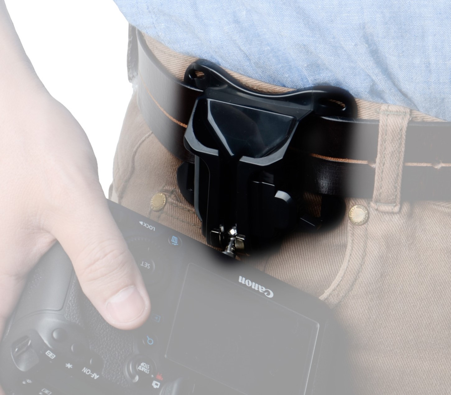 Kamera Holster Gürtelhalterung mit 1/4 Zoll Schraube Sicherheitsverriegelung für Kameras bis 1,2 kg Kamera Holster Gürtelhalterung mit 1/4 Zoll Schraube Sicherheitsverriegelung für Kameras bis 1,2 kg